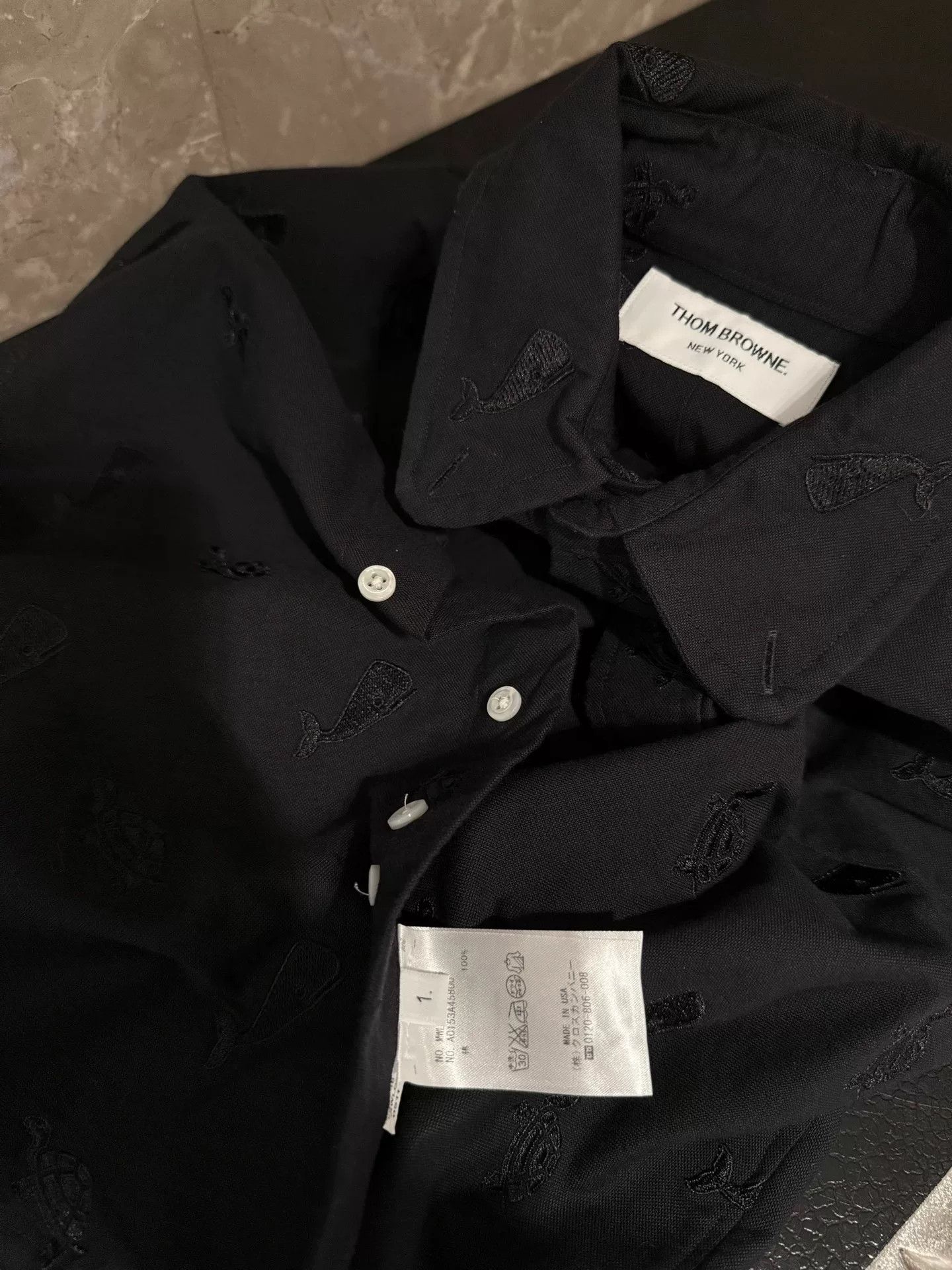 Thom Browne Thom Browne Black Embroidered Shirt Size US S / EU 44-46 / 1 - 3 Thumbnail