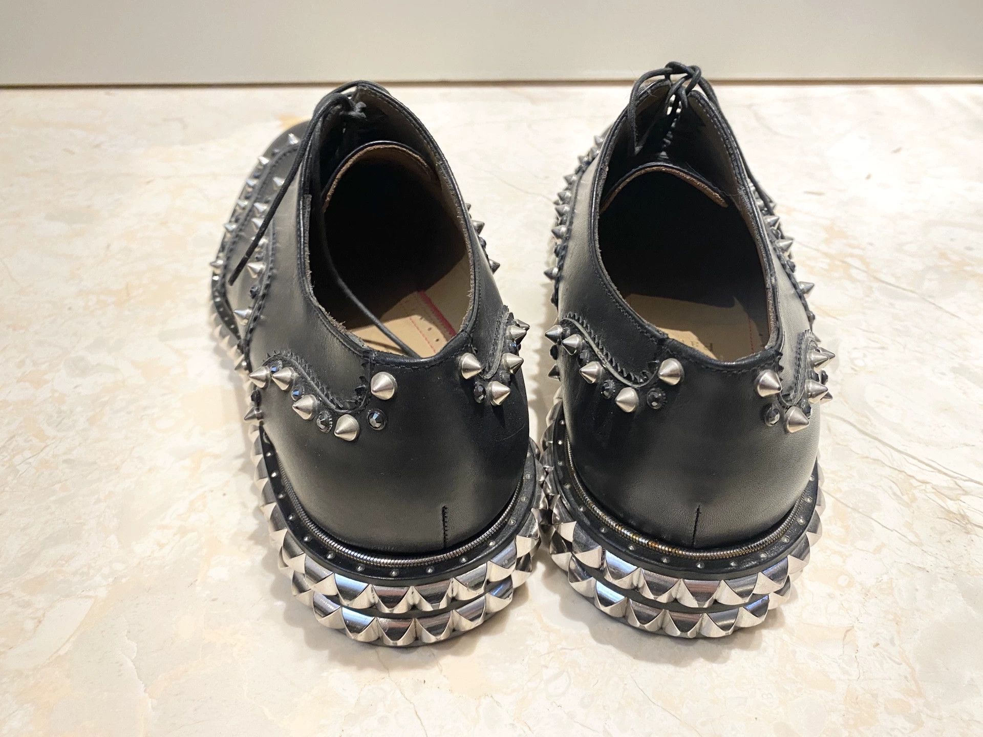 Christian Louboutin Black Studded Men's Leather Shoes Size US 8.5 / EU 41-42 - 5 Thumbnail