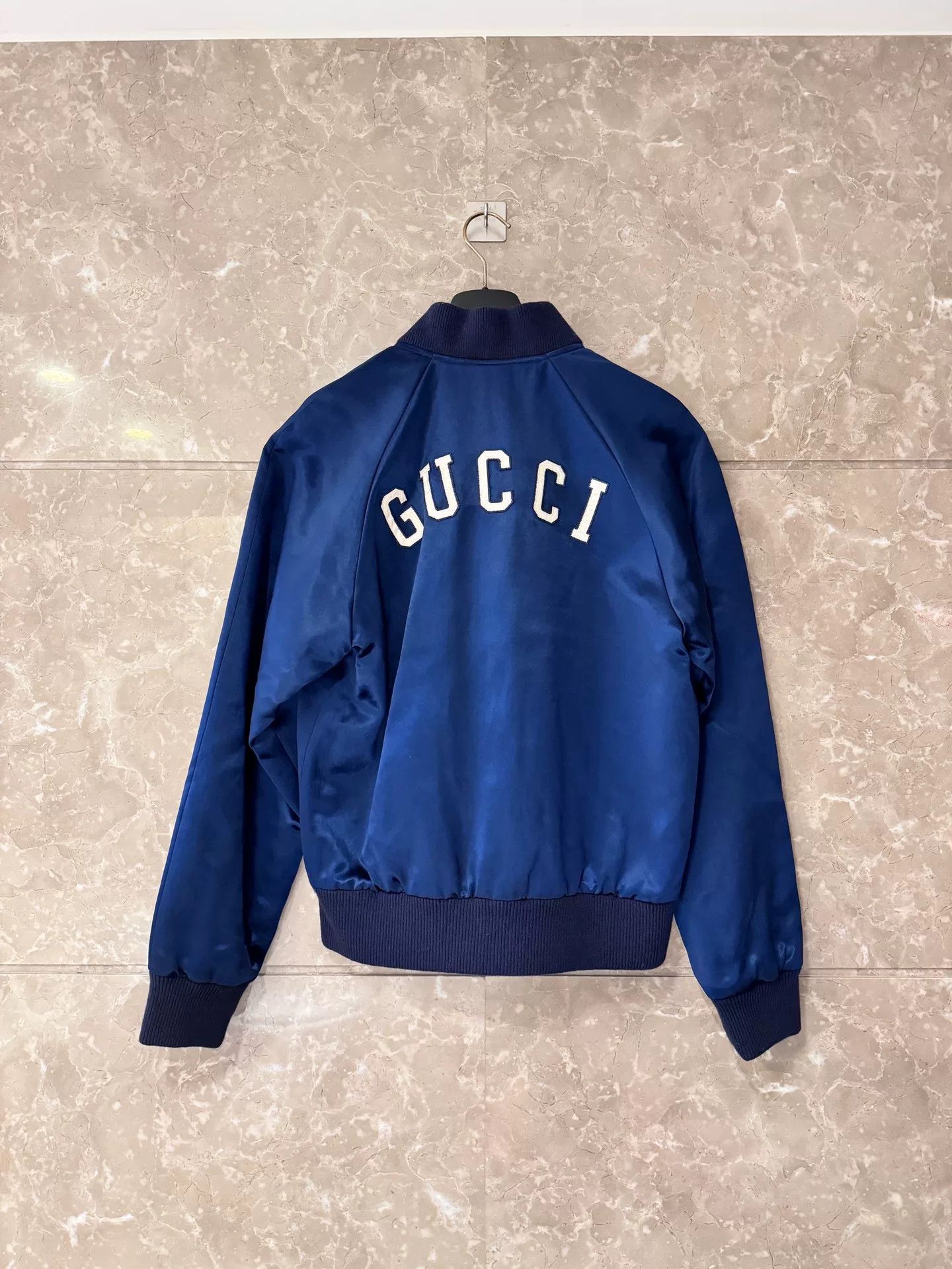 Gucci Gucci x MLB NY Logo Silk Baseball Jacket Size US S / EU 44-46 / 1 - 2 Thumbnail