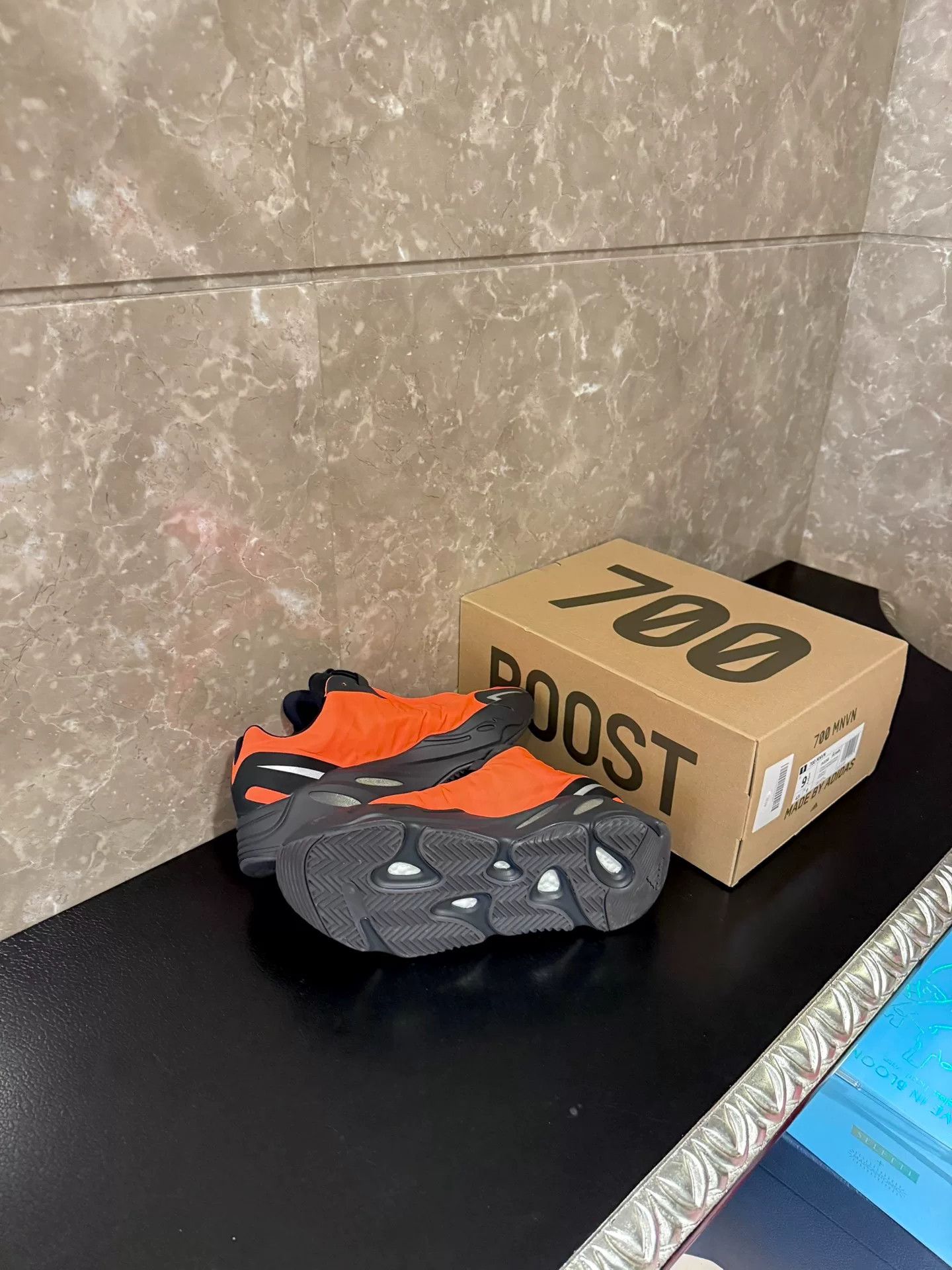 Yeezy Yeezy Boost 700 MNVN Black Orange Sneakers Size US 10 / EU 43 - 3 Thumbnail