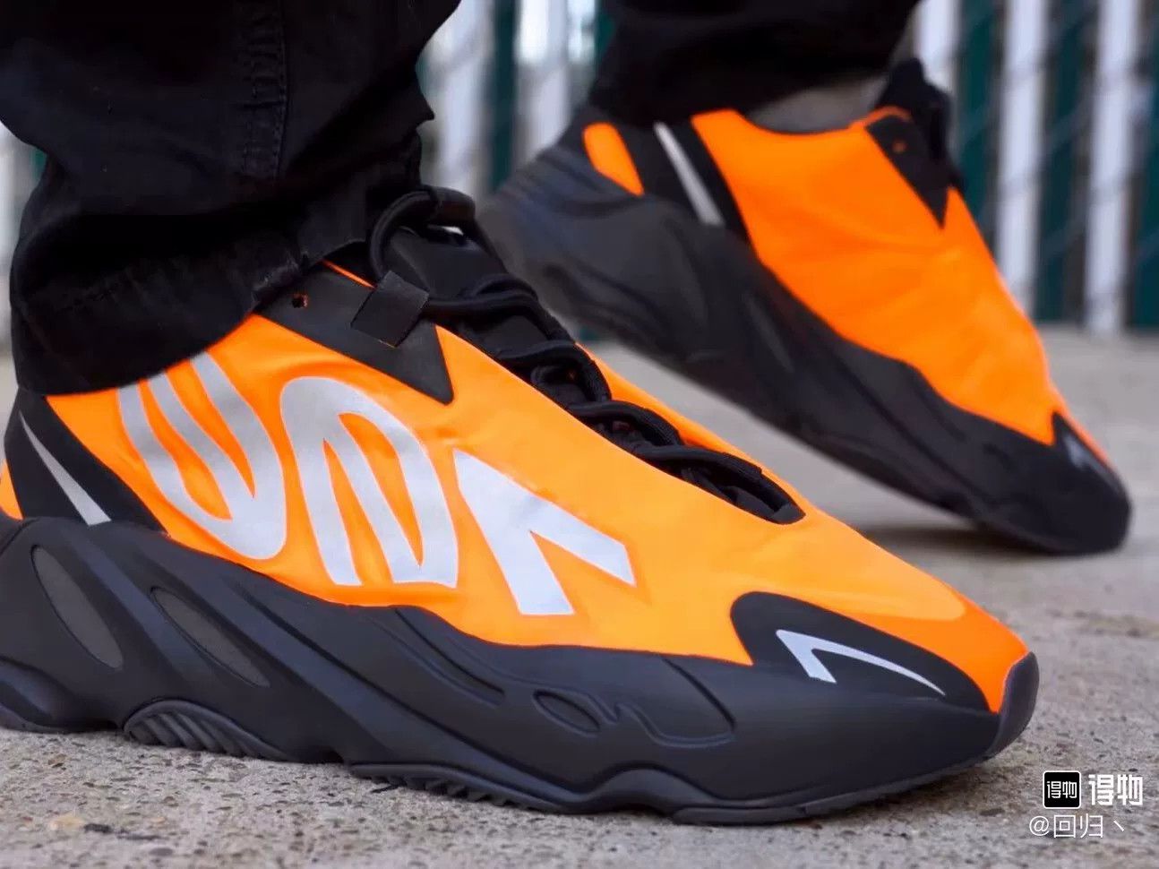 Yeezy Yeezy Boost 700 MNVN Black Orange Sneakers Size US 10 / EU 43 - 6 Thumbnail