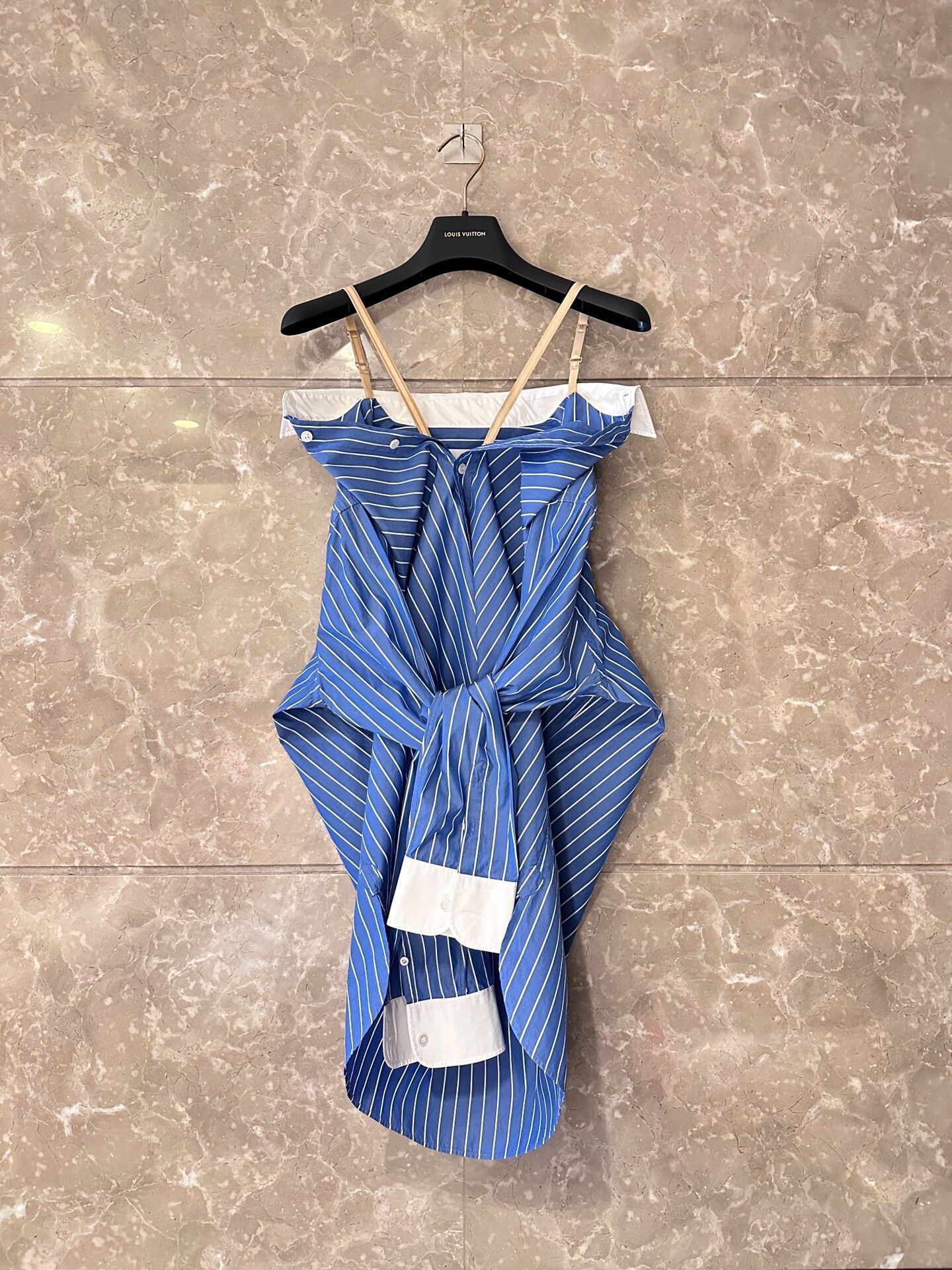 Maison Margiela Maison Margiela Blue Striped Shirt Dress Size S / US 4 / IT 40 - 4 Thumbnail