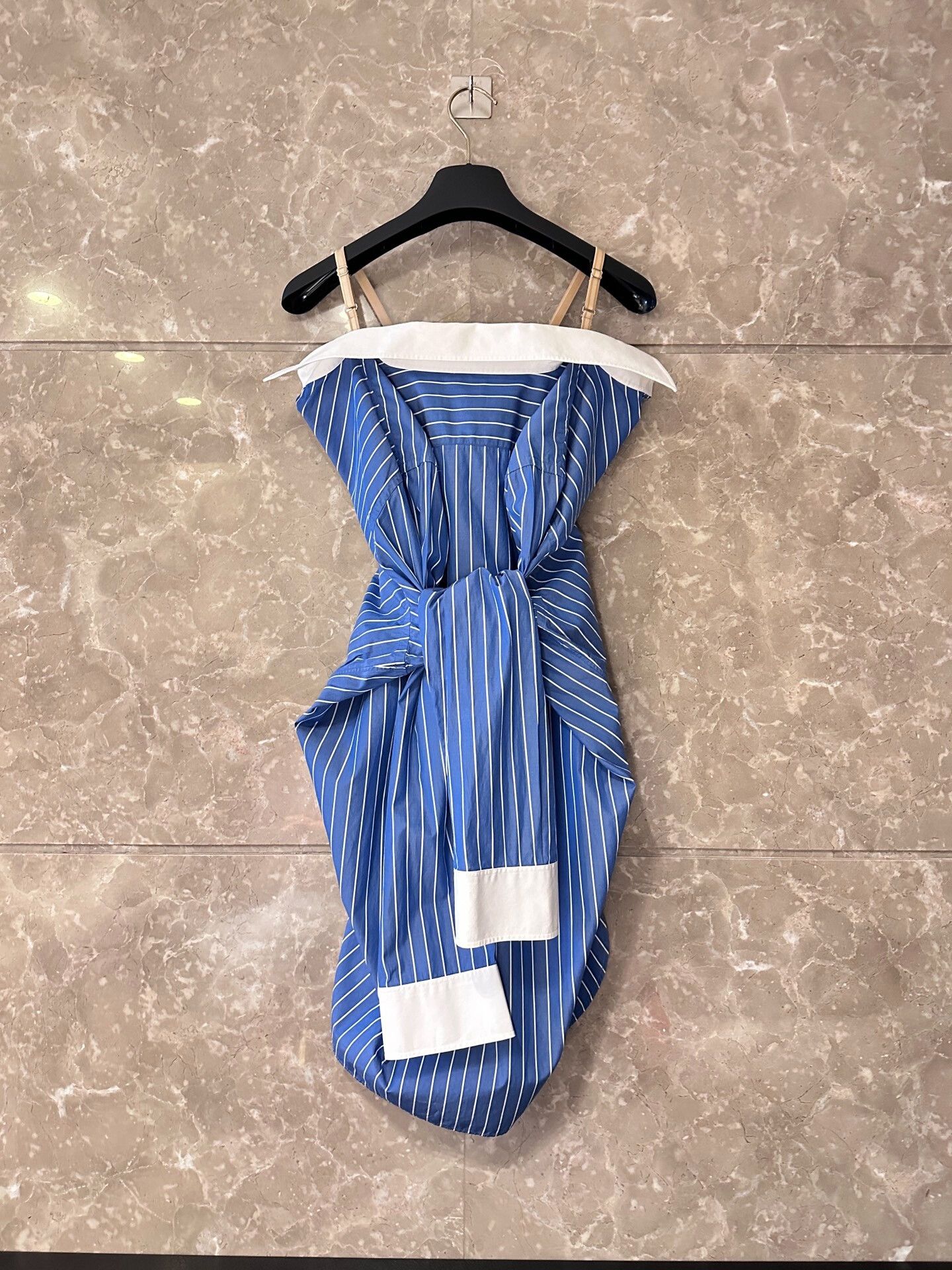 Maison Margiela Maison Margiela Blue Striped Shirt Dress Size S / US 4 / IT 40 - 5 Thumbnail