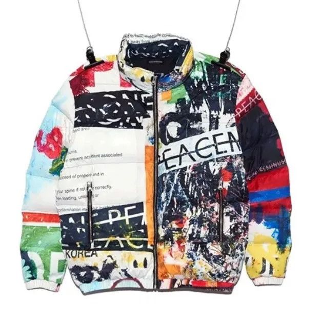 peaceminusone Peaceminusone Graffiti Print Padded Jacket Size US M / EU 48-50 / 2 - 6 Thumbnail