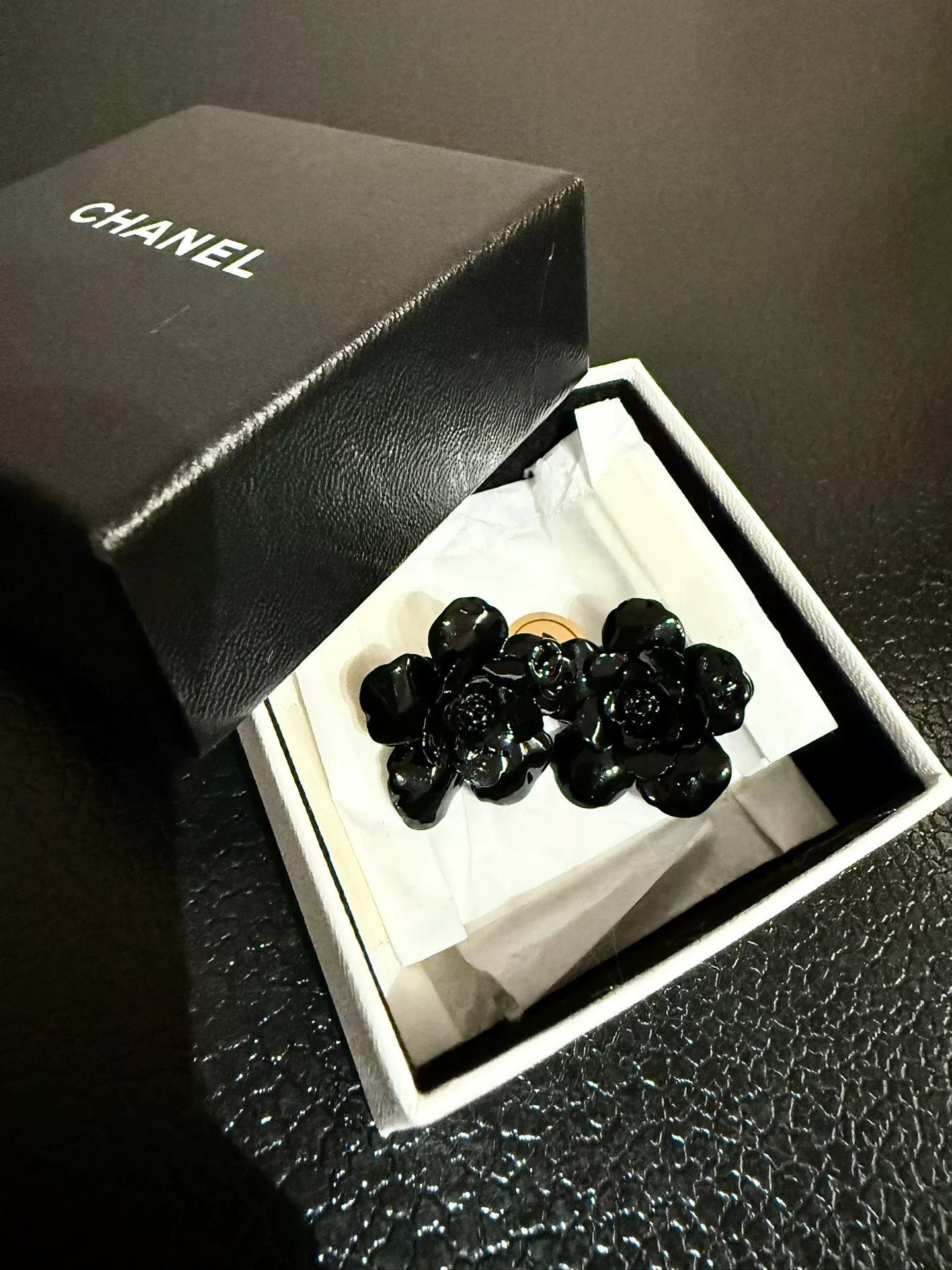Chanel Chanel Black Camellia Flower Earrings Size ONE SIZE - 2 Thumbnail