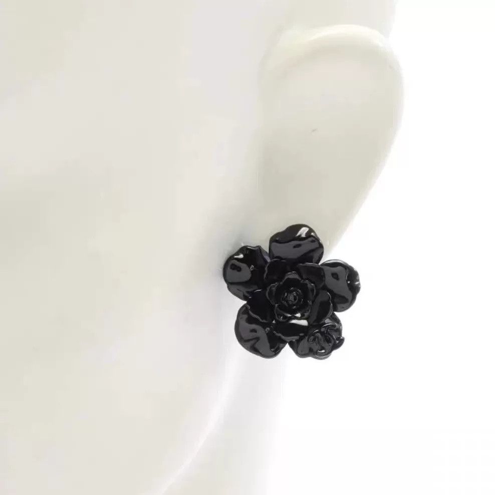 Chanel Chanel Black Camellia Flower Earrings Size ONE SIZE - 6 Thumbnail