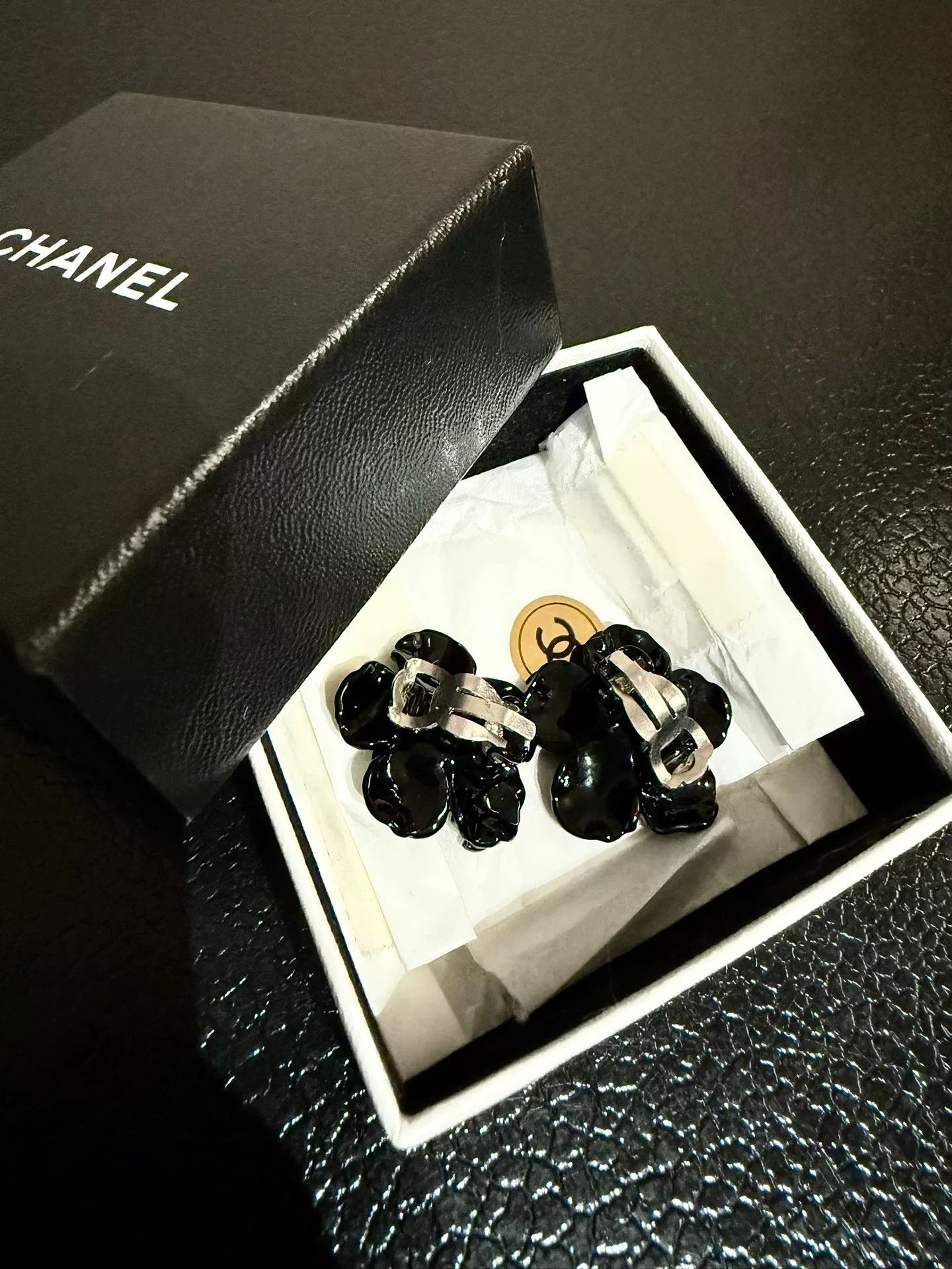 Chanel Chanel Black Camellia Flower Earrings Size ONE SIZE - 3 Thumbnail