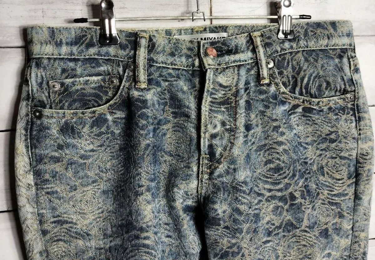 Issey Miyake ISSEY MIYAKE Rose Pattern Denim Pants Size US 28 / EU 44 - 3 Thumbnail