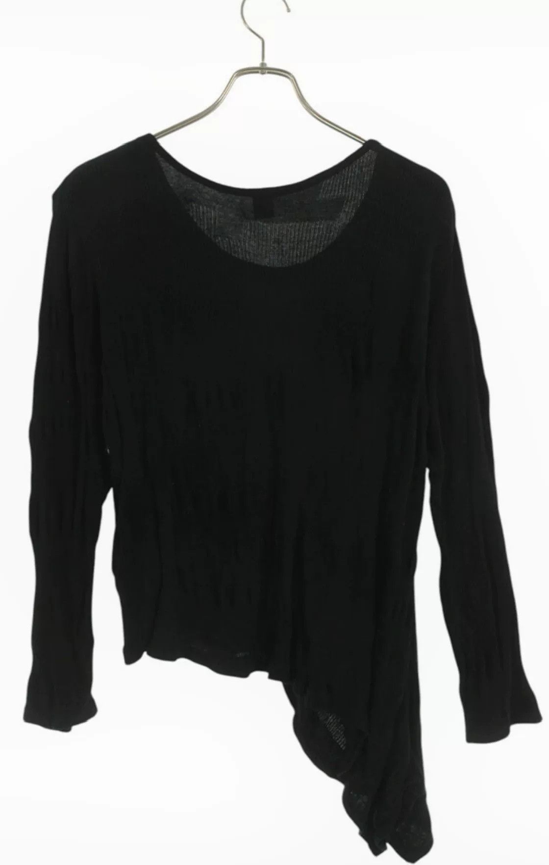Yohji Yamamoto Yohji Yamamoto Asymmetrical Long Sleeve Knit Top Size US M / EU 48-50 / 2 - 2 Thumbnail