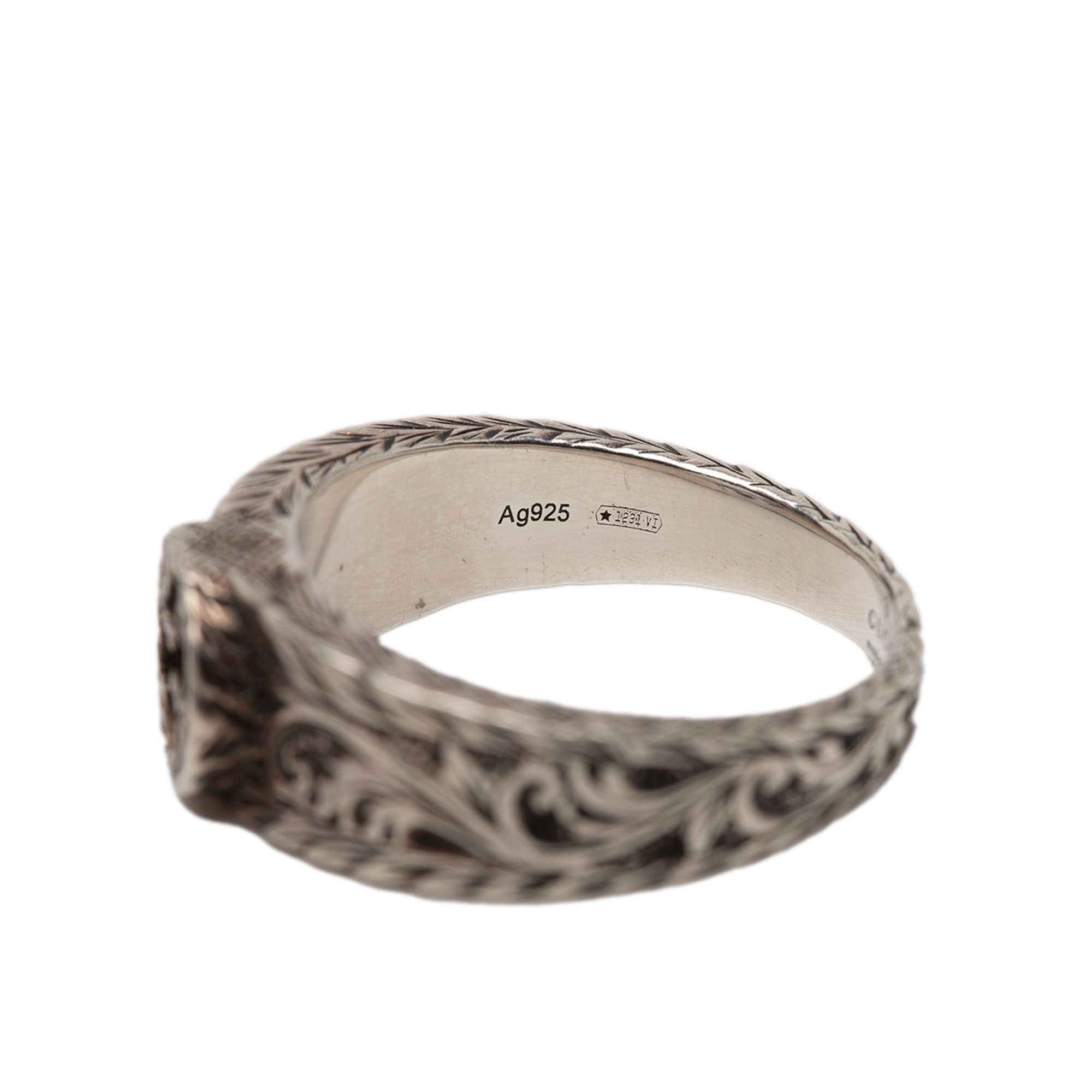 Gucci Gucci Sterling Silver Interlocking G Arabesque Ring Size ONE SIZE - 6 Thumbnail