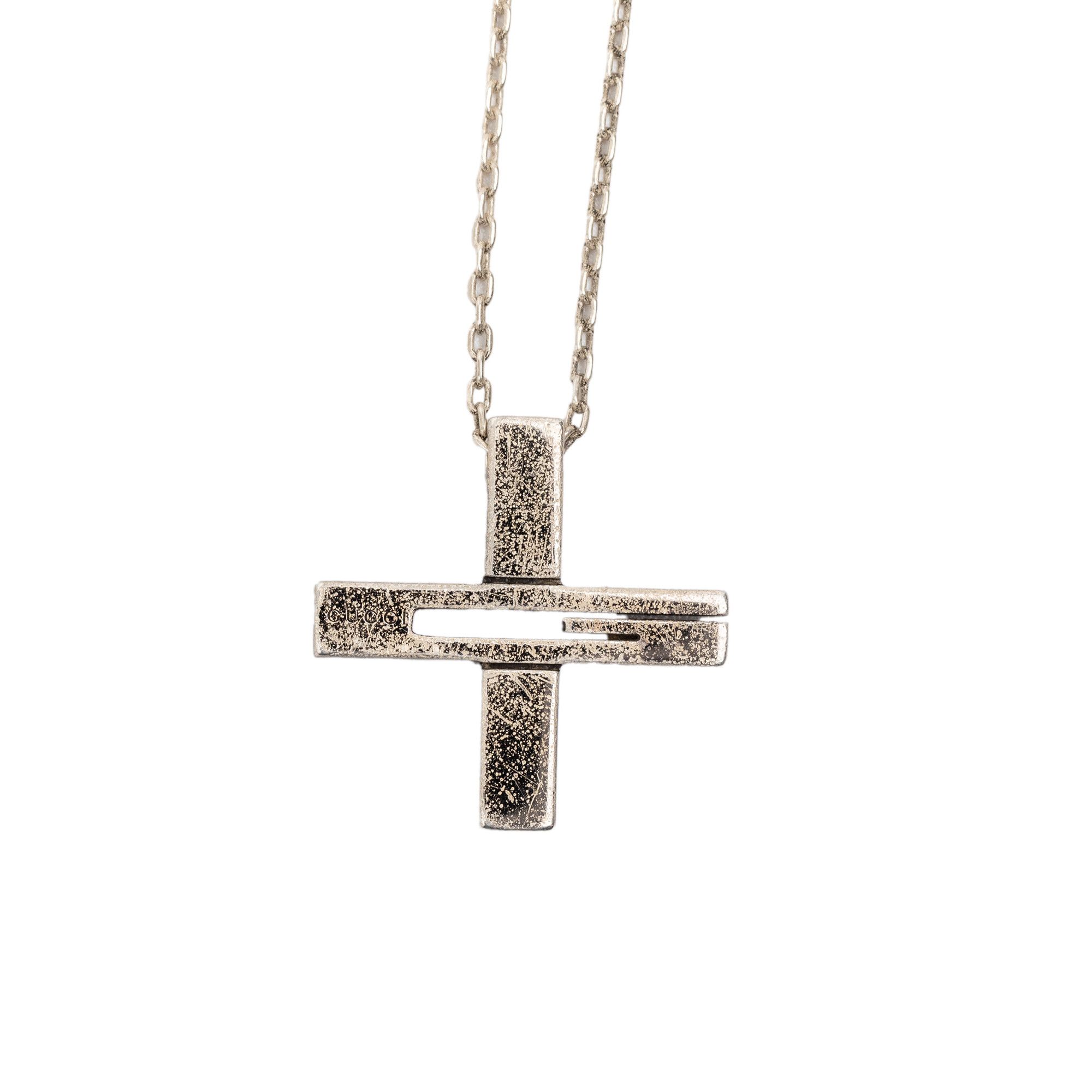 Gucci Gucci Sterling SIlver G Cut Out Cross Pendant Neckalce Size ONE SIZE - 3 Thumbnail