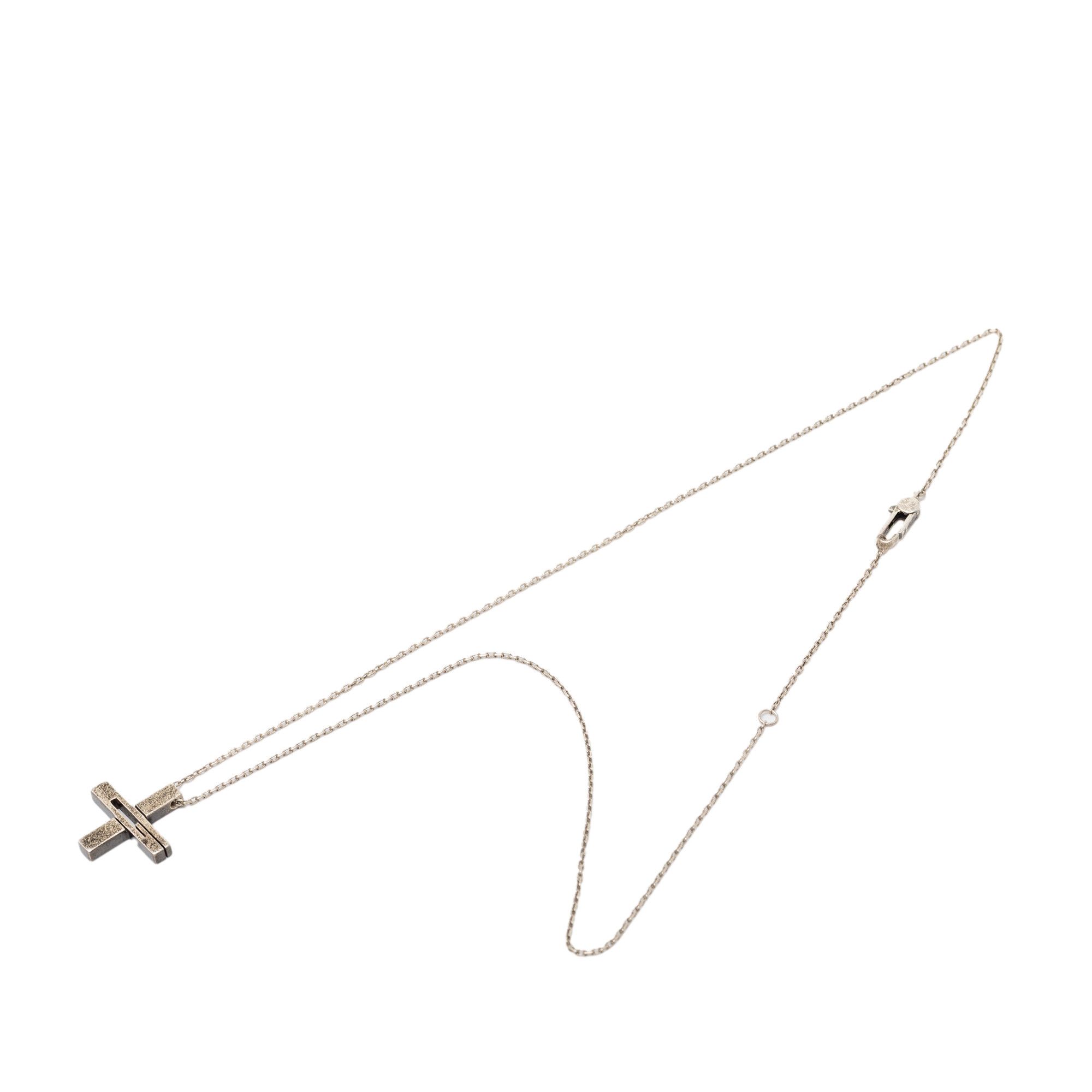 Gucci Gucci Sterling SIlver G Cut Out Cross Pendant Neckalce Size ONE SIZE - 4 Thumbnail