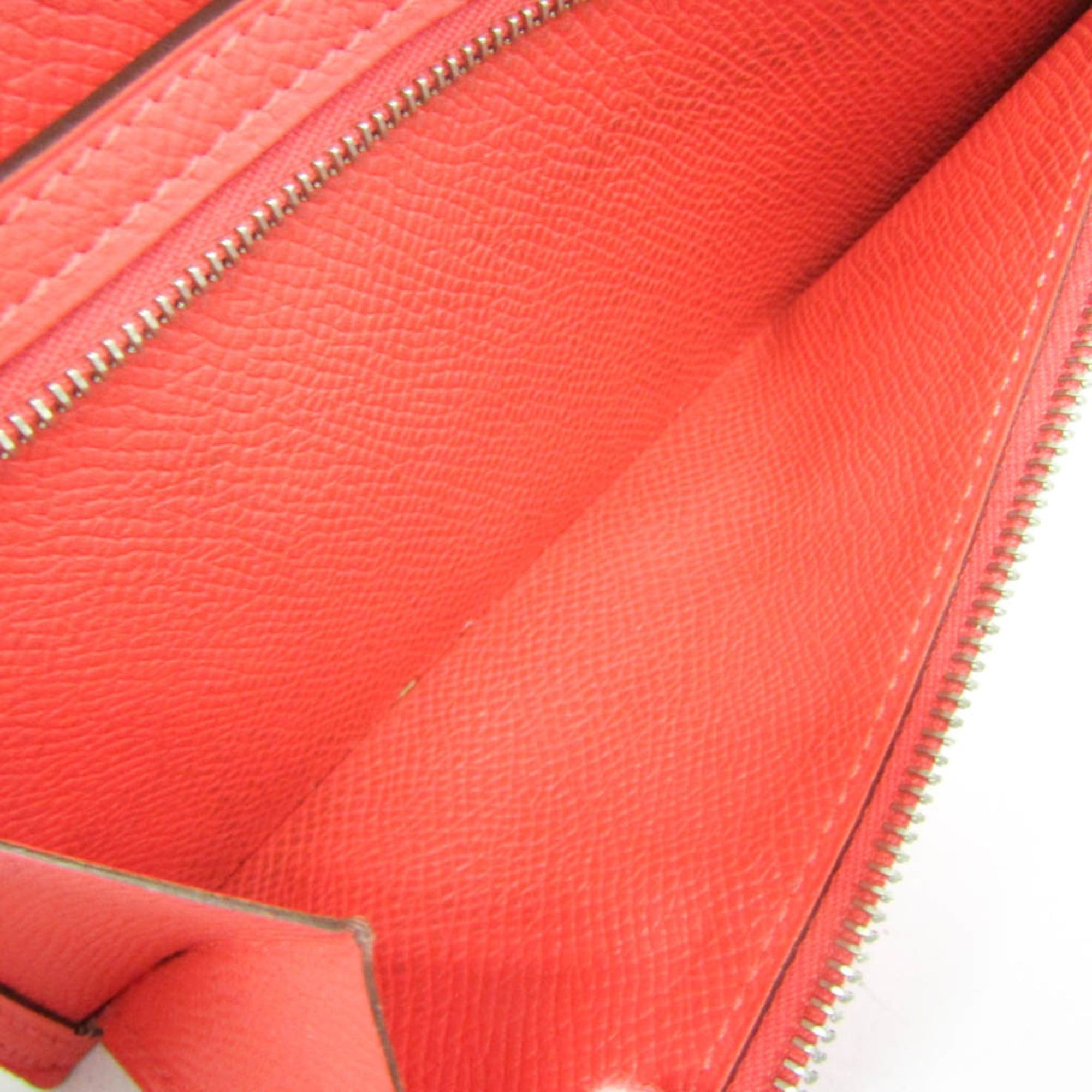 Hermes Hermes Bearn Bearn Soufflé Women's Epsom Leather Long Wallet (bi-fold) Salmon Pink Size ONE SIZE - 6 Thumbnail