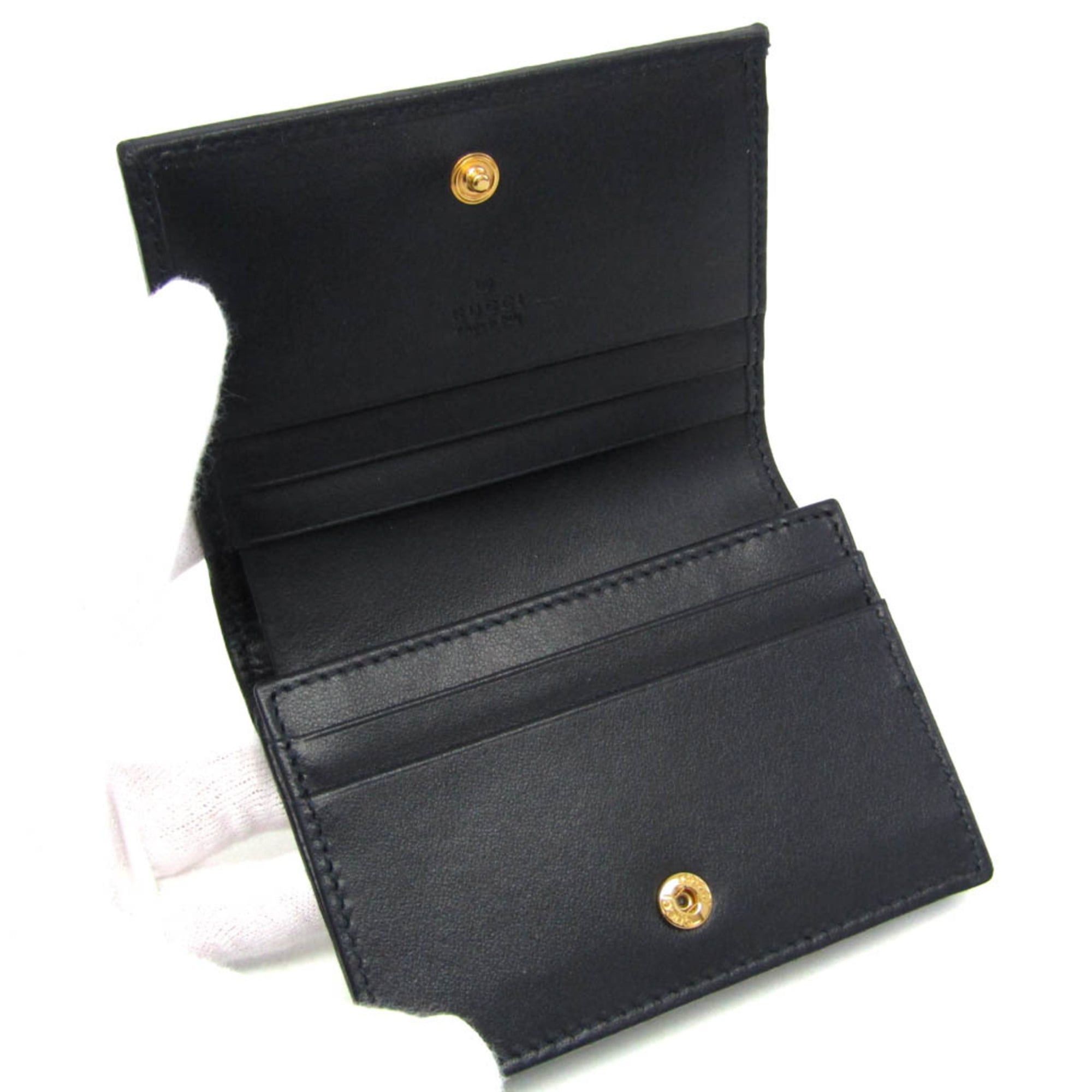 Gucci Gucci Horsebit 1955 Mini Wallet 621887 Women's Canvas,Leather Wallet (bi-fold) Beige,Black Size ONE SIZE - 4 Thumbnail