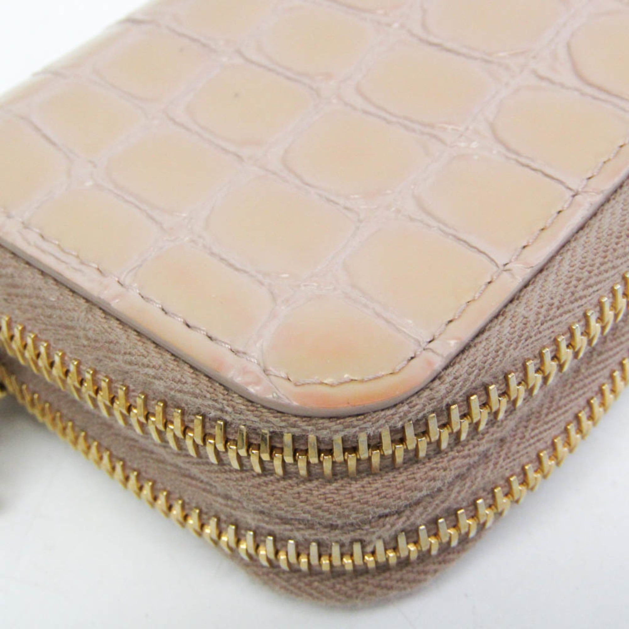 Miu Miu Miu Miu Double Zipper 5MC078 Leather Card Case Pink Beige Size ONE SIZE - 5 Thumbnail