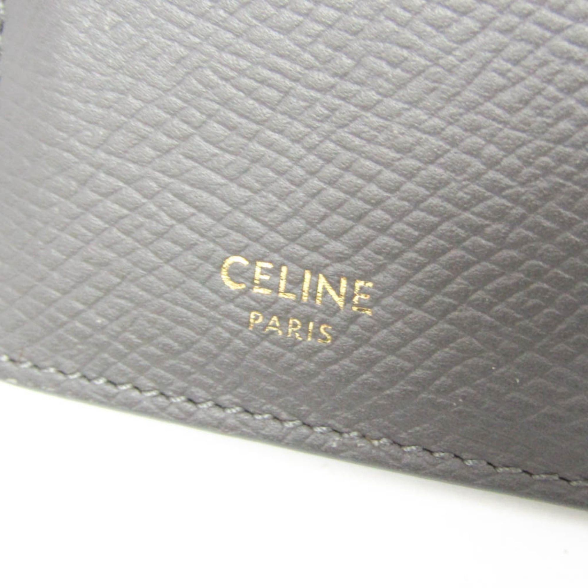 Celine Celine Zipped Compact Card Holder 10B683BEL Leather Card Case Gray Size ONE SIZE - 10 Thumbnail