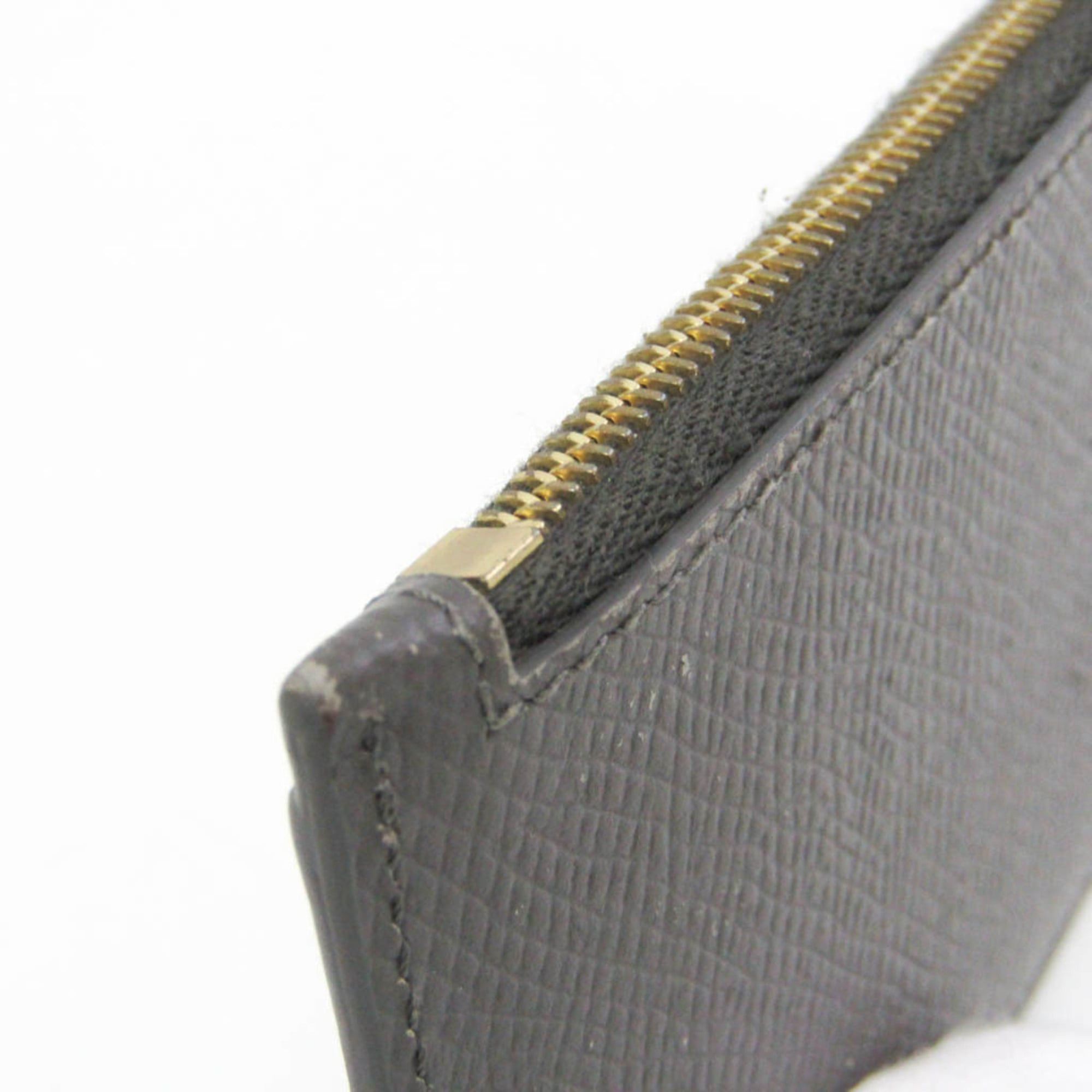 Celine Celine Zipped Compact Card Holder 10B683BEL Leather Card Case Gray Size ONE SIZE - 5 Thumbnail