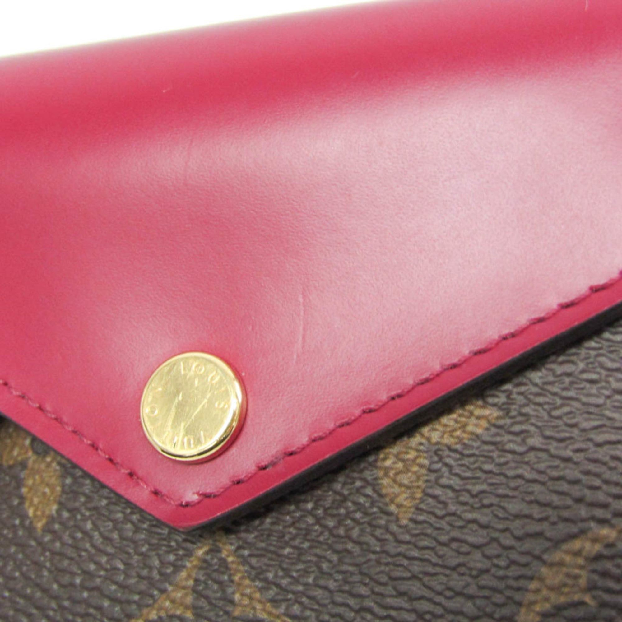 Louis Vuitton Monogram Zoe Wallet M62932 Women's Monogram,Leather Wallet (tri-fold) Brown,Fuchsia