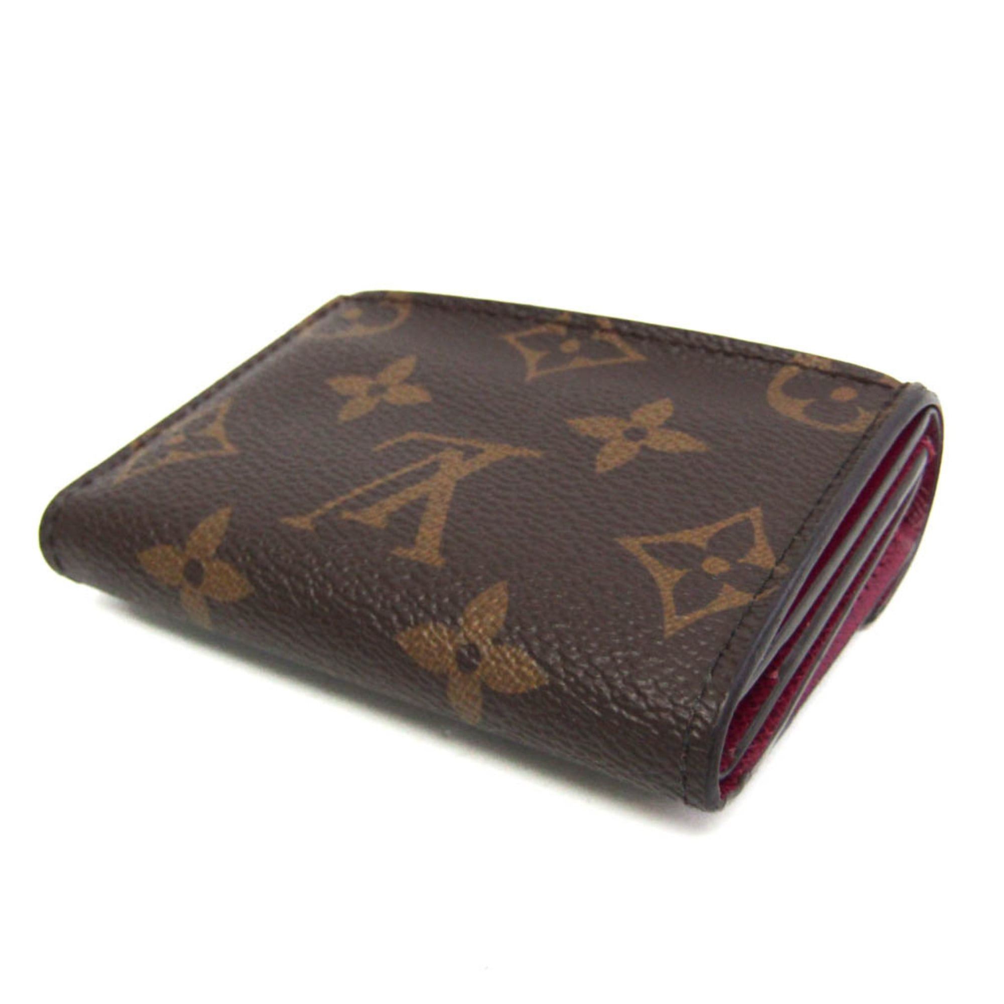 Louis Vuitton Monogram Zoe Wallet M62932 Women's Monogram,Leather Wallet (tri-fold) Brown,Fuchsia