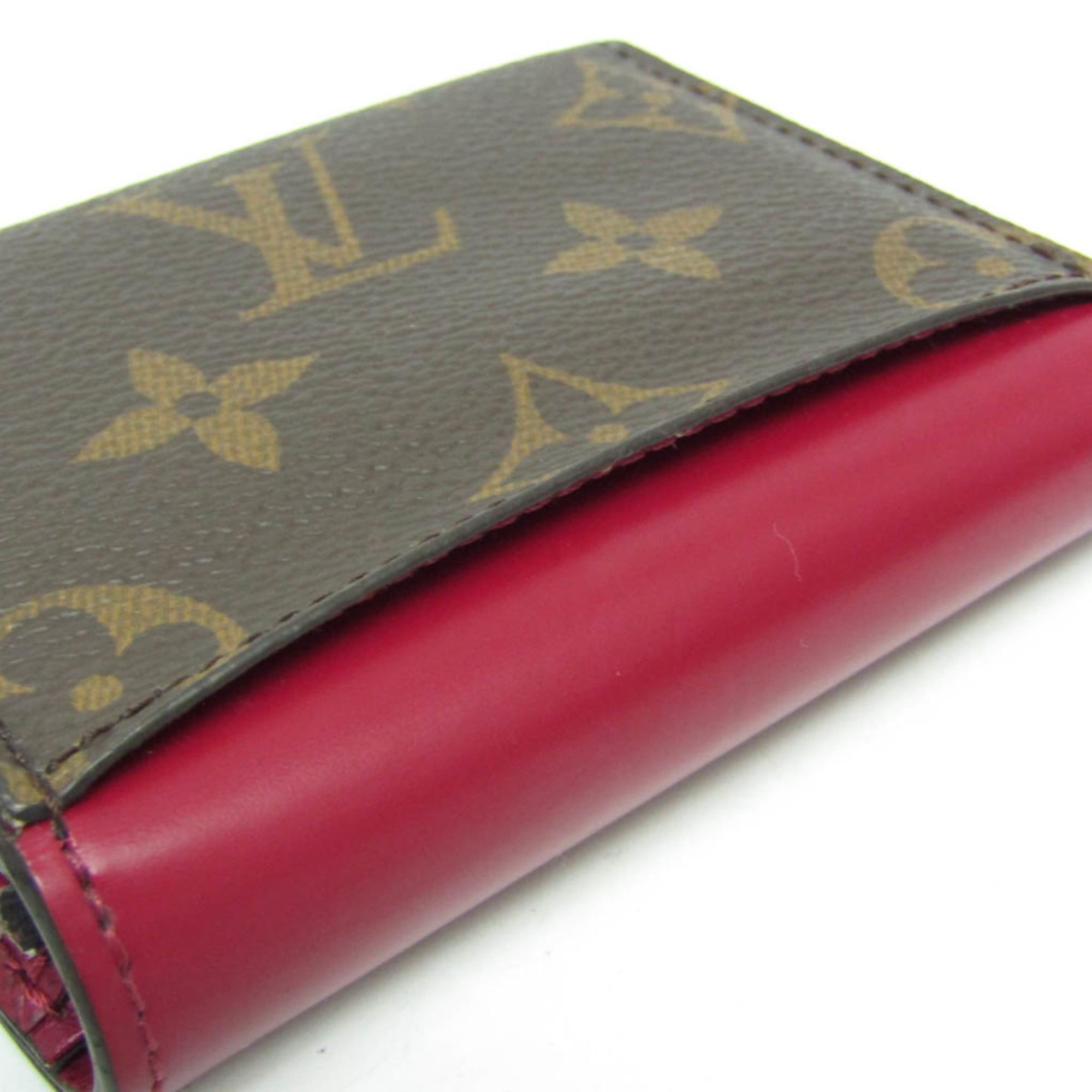 Louis Vuitton Monogram Zoe Wallet M62932 Women's Monogram,Leather Wallet (tri-fold) Brown,Fuchsia