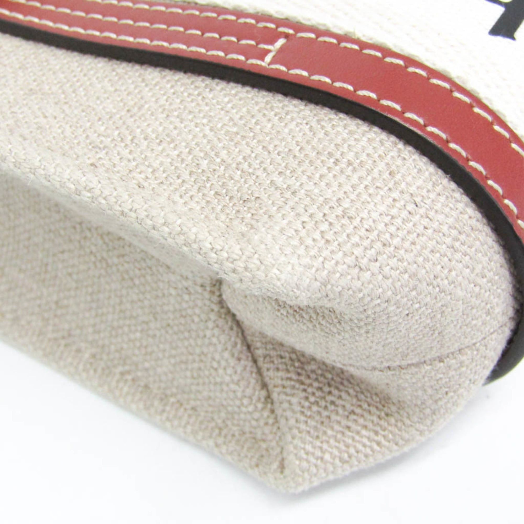 Chloe Chloé Woody Mini CHC22AP237I266J5 Women's Canvas,Leather Shoulder Bag Light Beige Size ONE SIZE - 4 Thumbnail