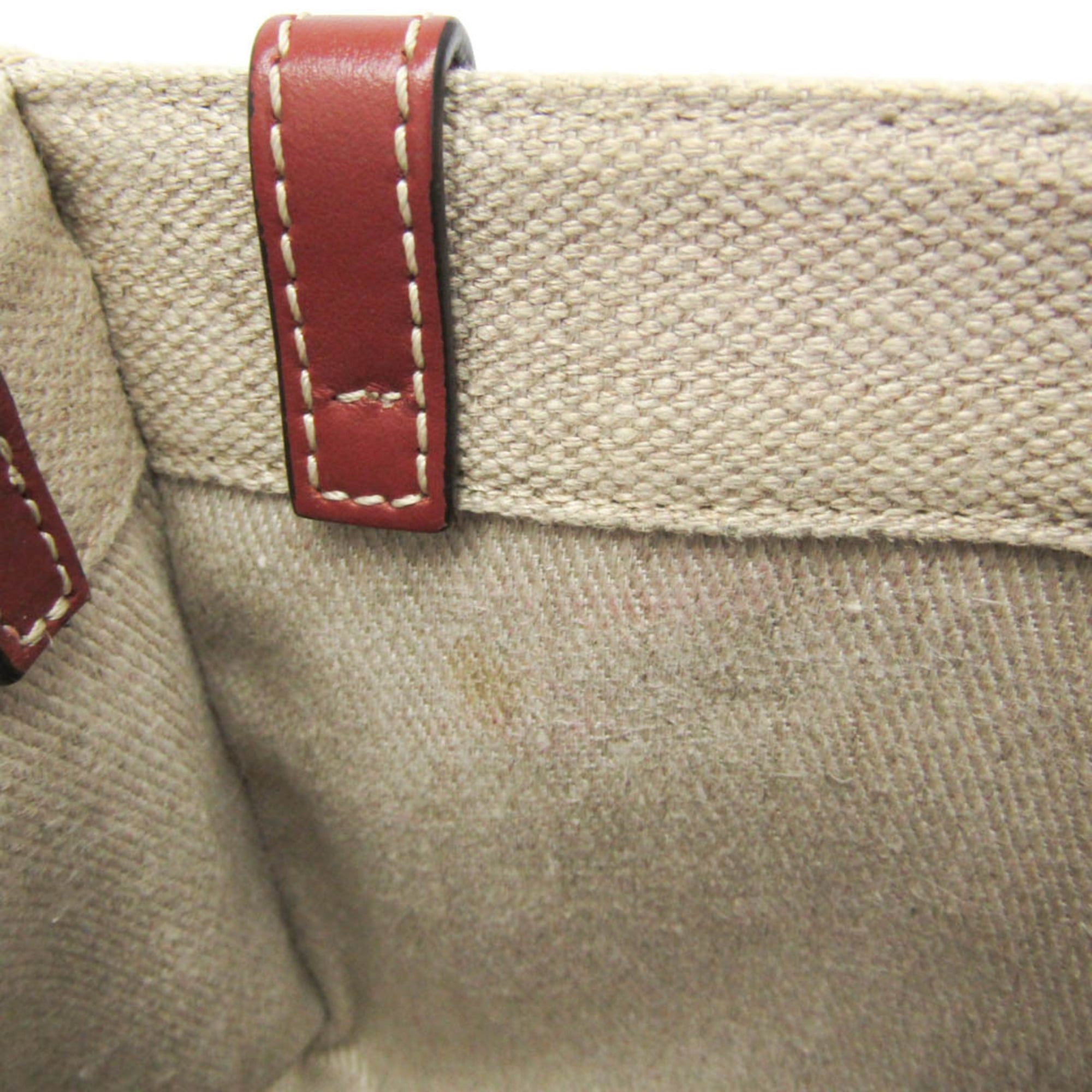 Chloe Chloé Woody Mini CHC22AP237I266J5 Women's Canvas,Leather Shoulder Bag Light Beige Size ONE SIZE - 11 Thumbnail