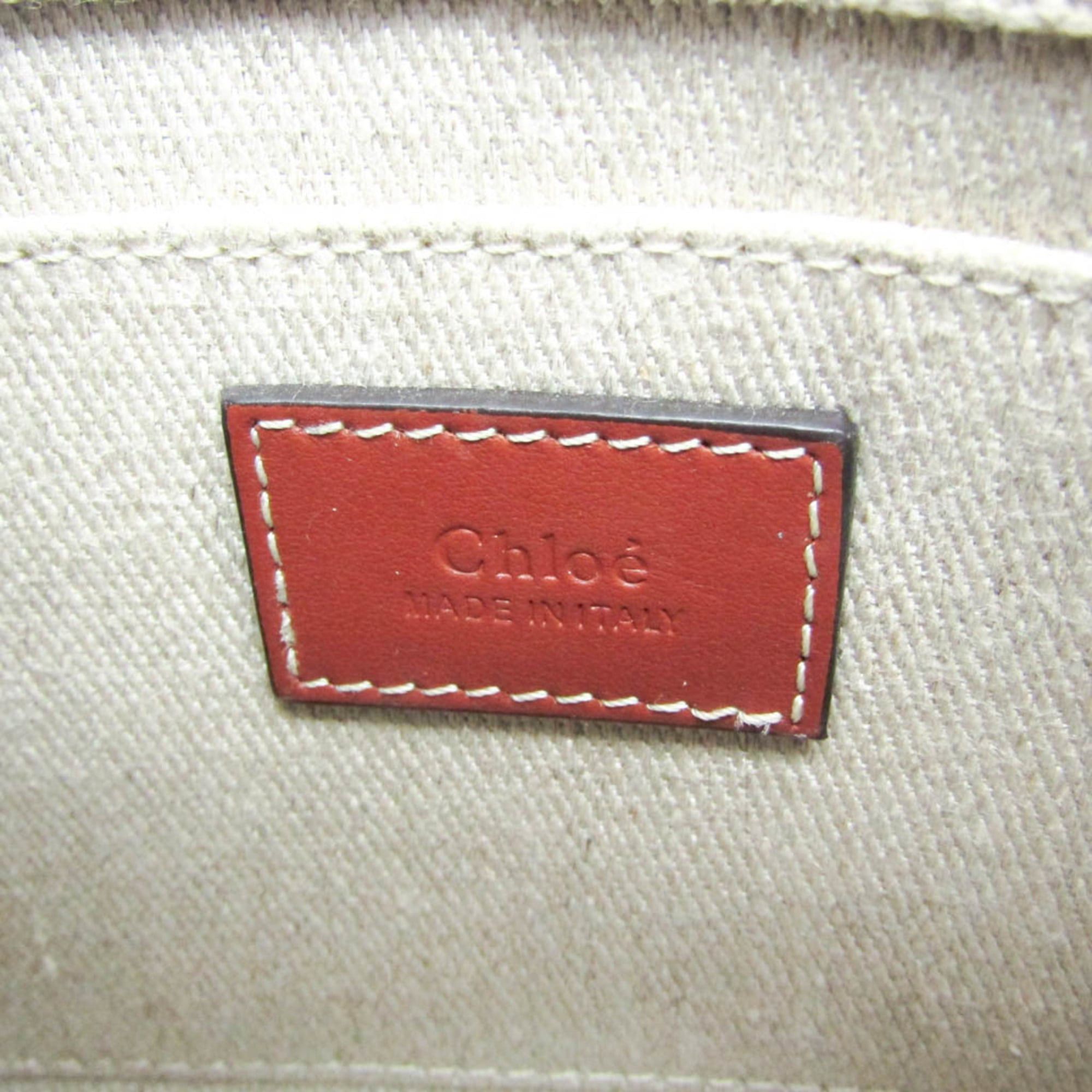 Chloe Chloé Woody Mini CHC22AP237I266J5 Women's Canvas,Leather Shoulder Bag Light Beige Size ONE SIZE - 12 Thumbnail