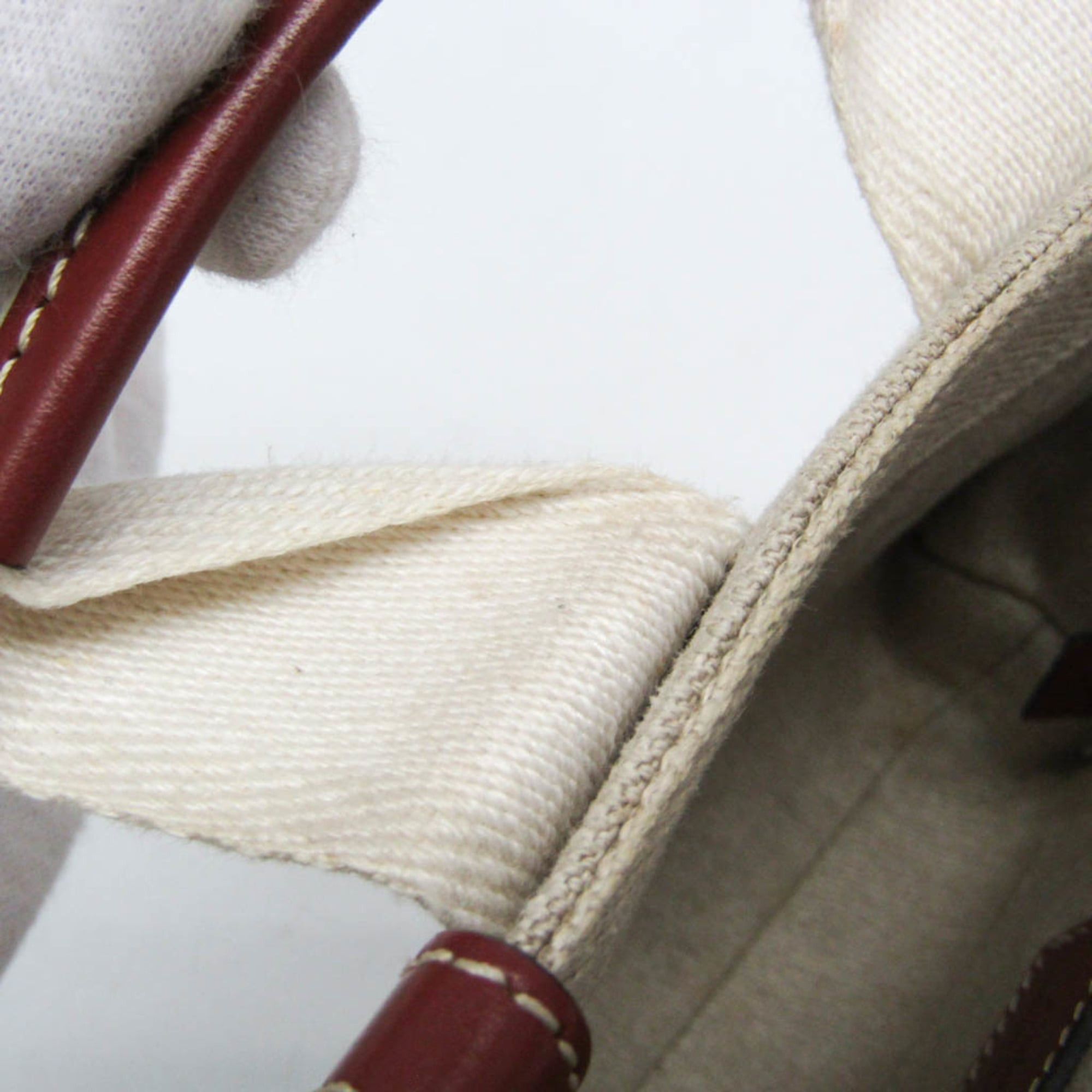 Chloe Chloé Woody Mini CHC22AP237I266J5 Women's Canvas,Leather Shoulder Bag Light Beige Size ONE SIZE - 10 Thumbnail