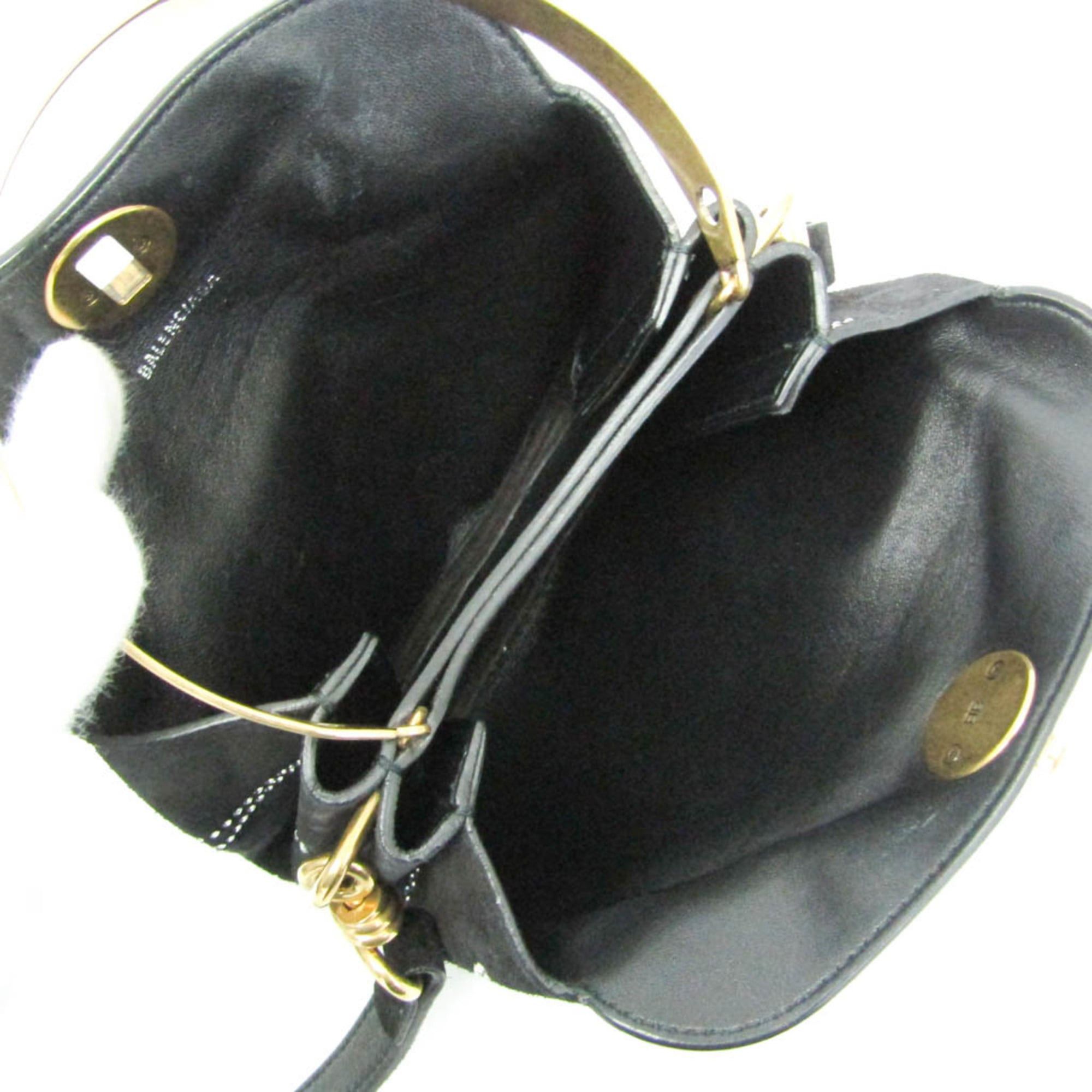 Balenciaga Balenciaga 570093 Women's Suede,Rhinestone Handbag,Shoulder Bag Gold,Black Size ONE SIZE - 3 Thumbnail