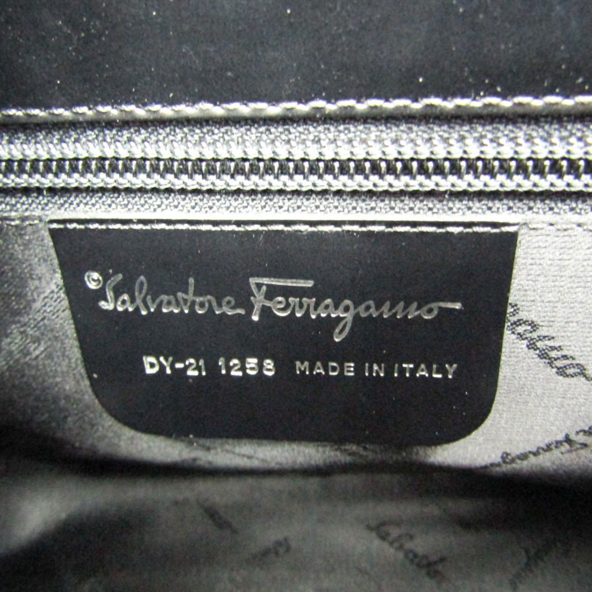 Salvatore Ferragamo Salvatore Ferragamo Gancini DY-21 1258 Women's Leather Handbag Black Size ONE SIZE - 16 Thumbnail