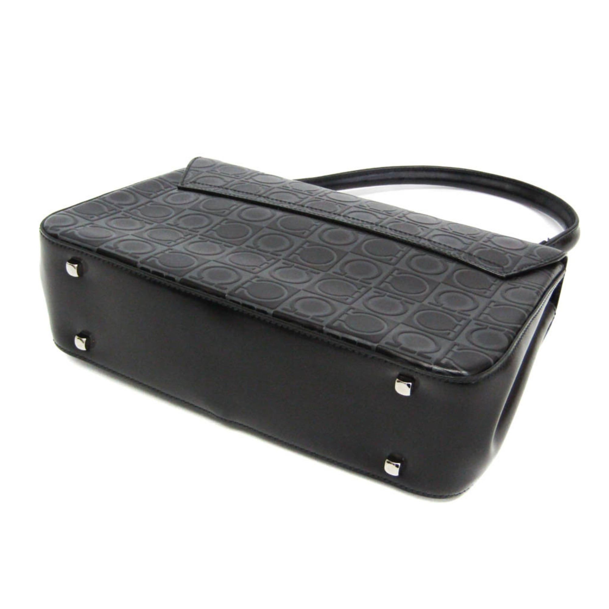 Salvatore Ferragamo Salvatore Ferragamo Gancini DY-21 1258 Women's Leather Handbag Black Size ONE SIZE - 2 Thumbnail