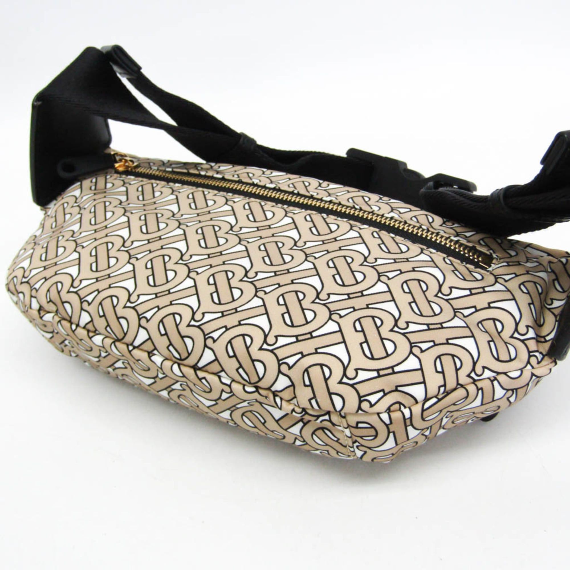 Burberry Burberry TB Monogram 8011616 Men,Women Nylon,Leather Fanny Pack,Sling Bag Beige,Black Size ONE SIZE - 4 Thumbnail