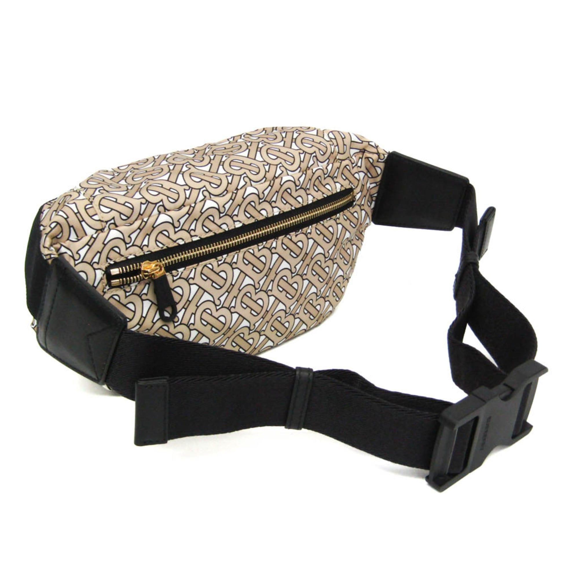 Burberry Burberry TB Monogram 8011616 Men,Women Nylon,Leather Fanny Pack,Sling Bag Beige,Black Size ONE SIZE - 2 Thumbnail