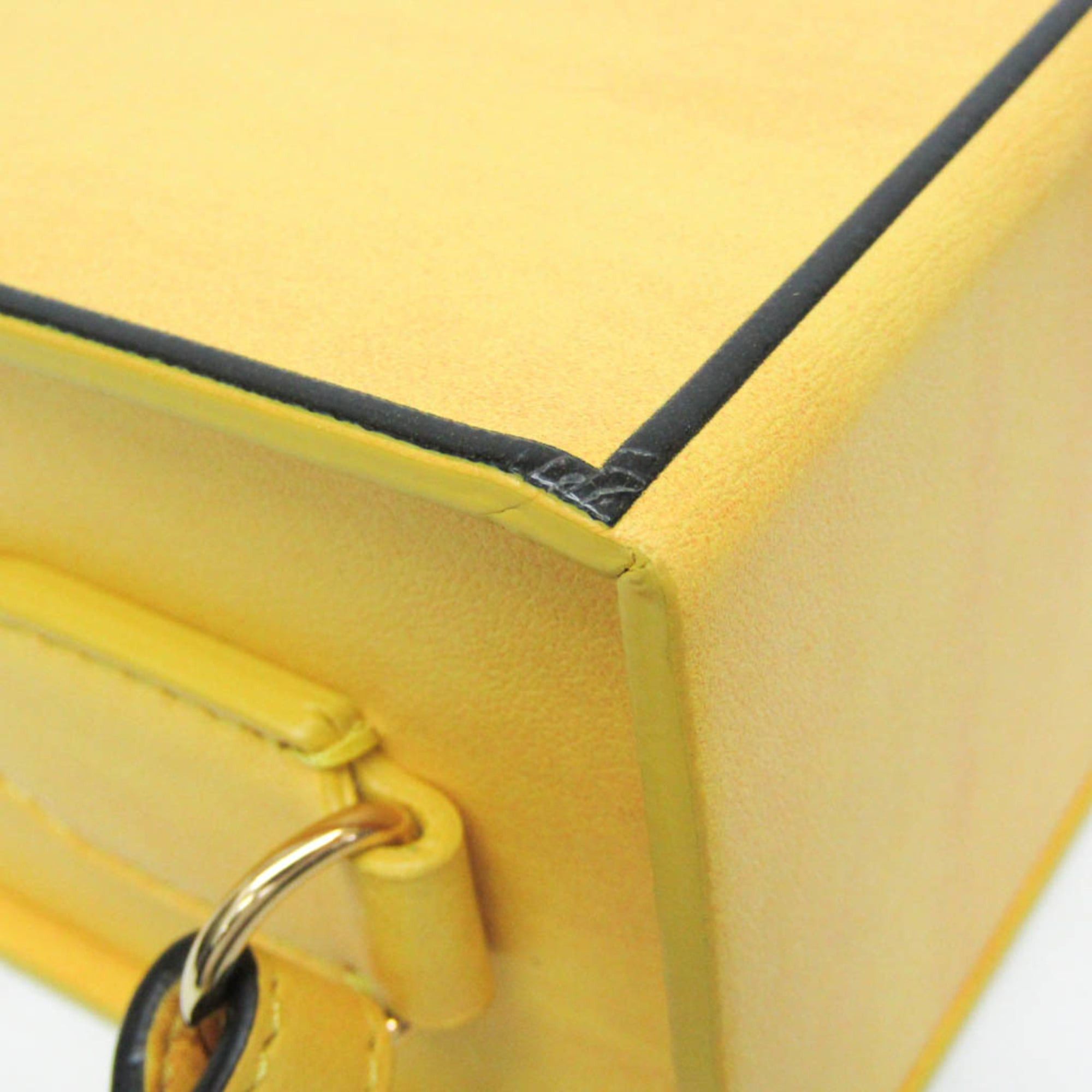 Fendi Fendi Box 7VA519 Women's Leather Shoulder Bag Yellow Size ONE SIZE - 7 Thumbnail