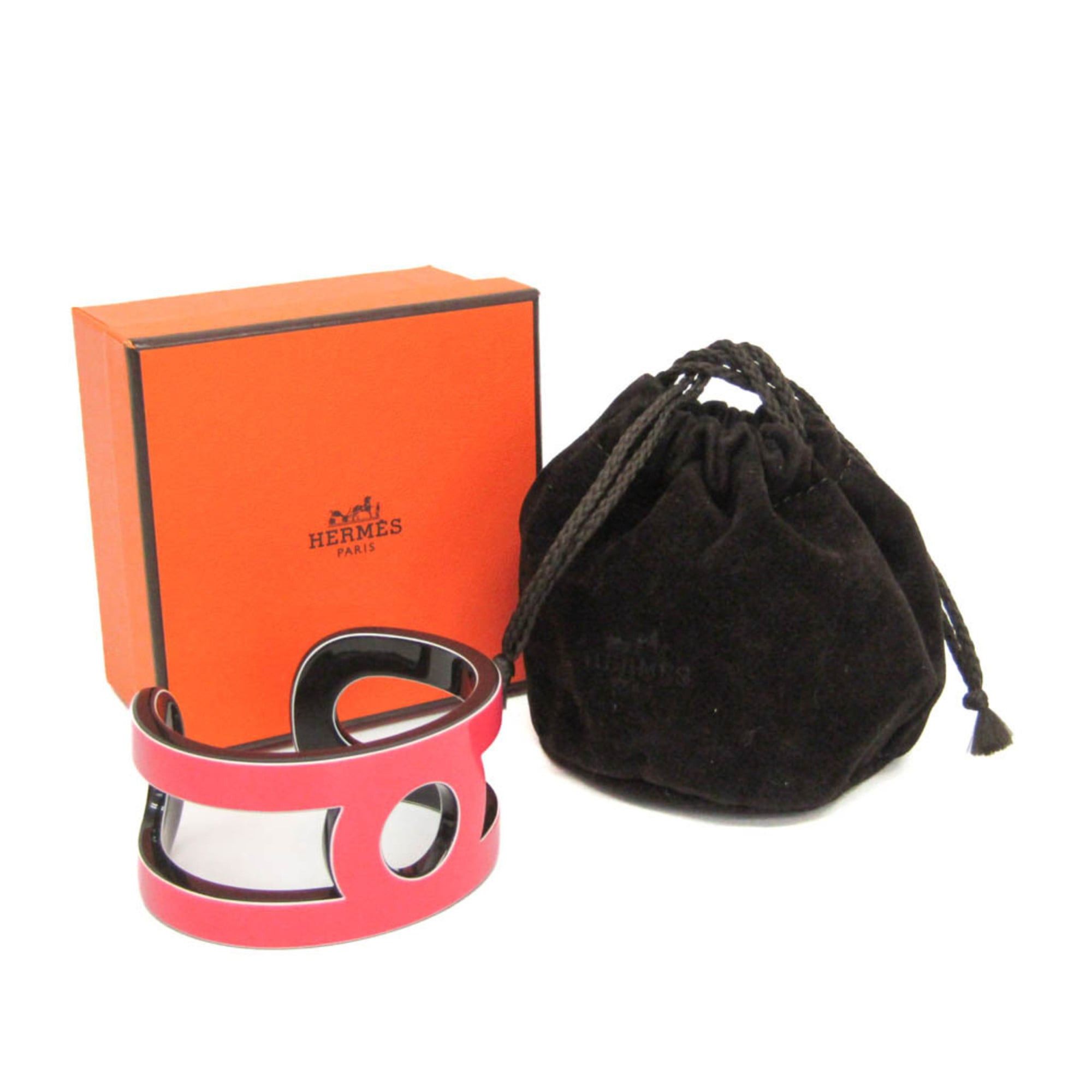 Hermes Hermes Variation Lacquer,Wood Bangle Brown,Pink Size ONE SIZE - 2 Thumbnail