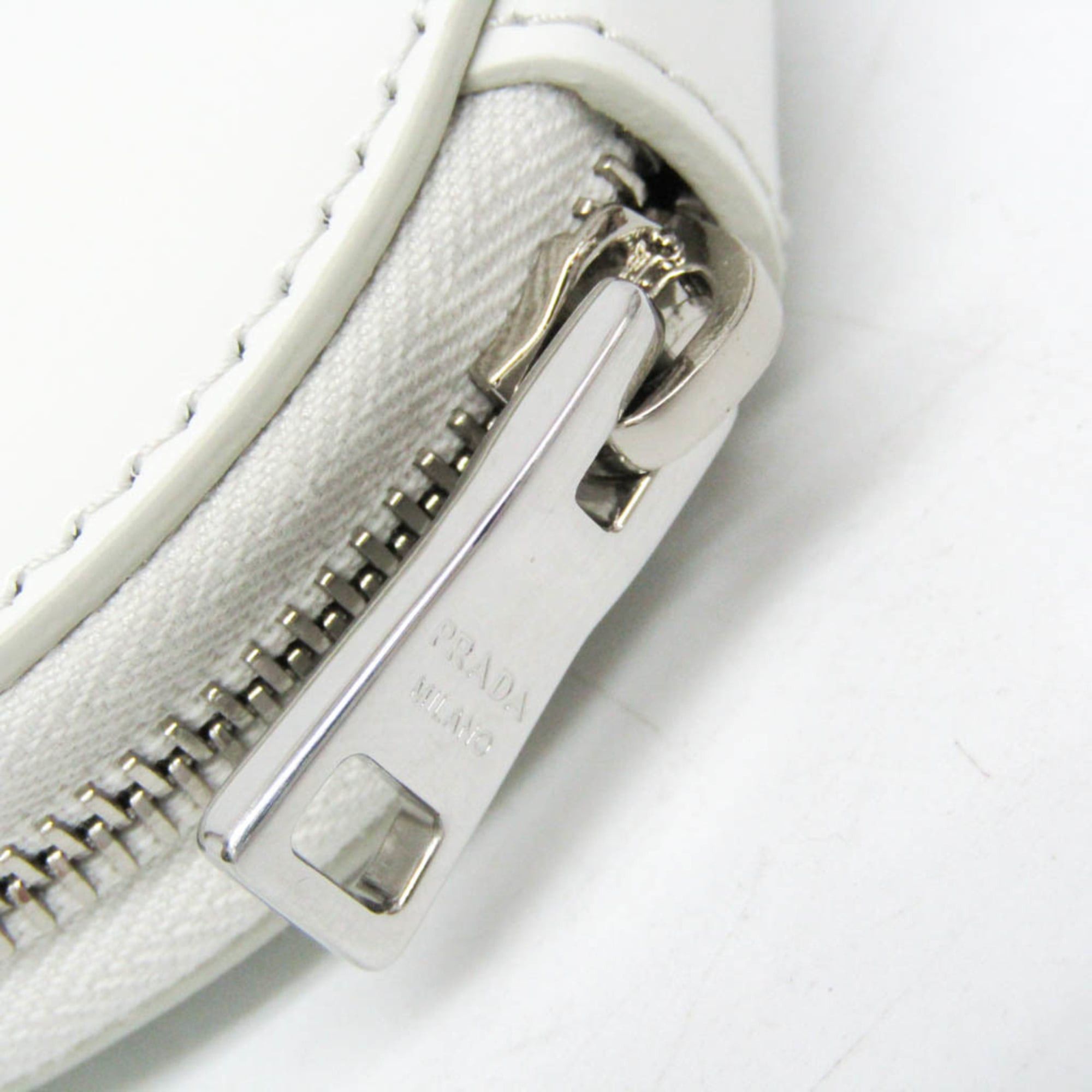 Prada Prada SPAZZOLATO 1TL431 Women,Men Enamel Leather Coin Purse/coin Case White Size ONE SIZE - 8 Thumbnail