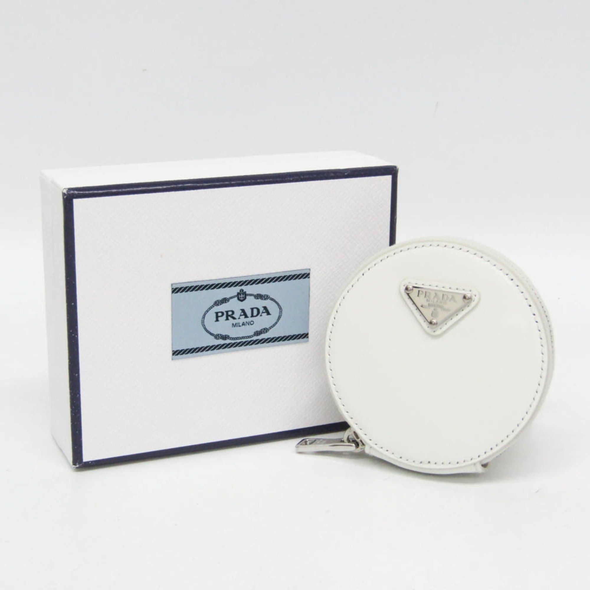Prada Prada SPAZZOLATO 1TL431 Women,Men Enamel Leather Coin Purse/coin Case White Size ONE SIZE - 2 Thumbnail