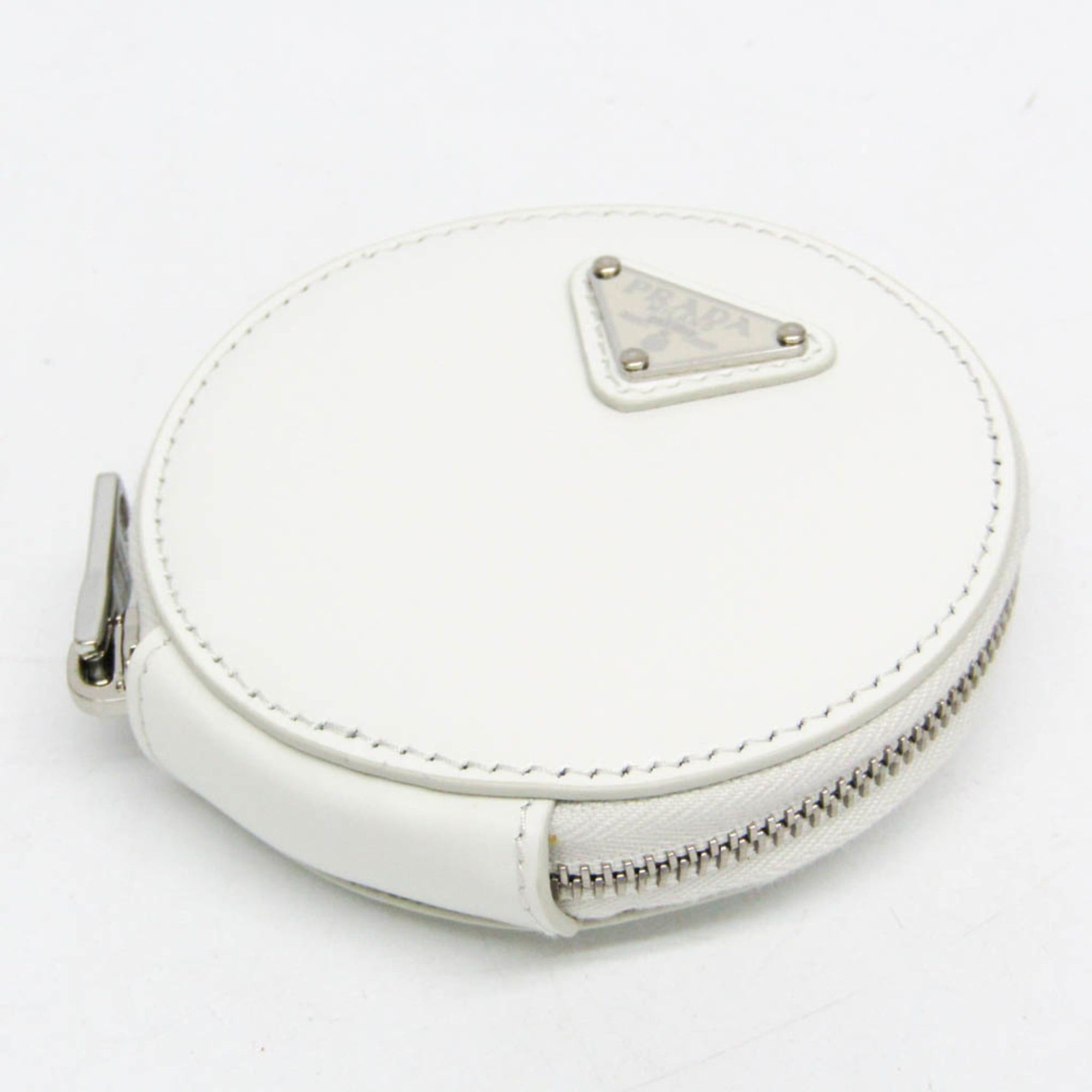 Prada Prada SPAZZOLATO 1TL431 Women,Men Enamel Leather Coin Purse/coin Case White Size ONE SIZE - 5 Thumbnail