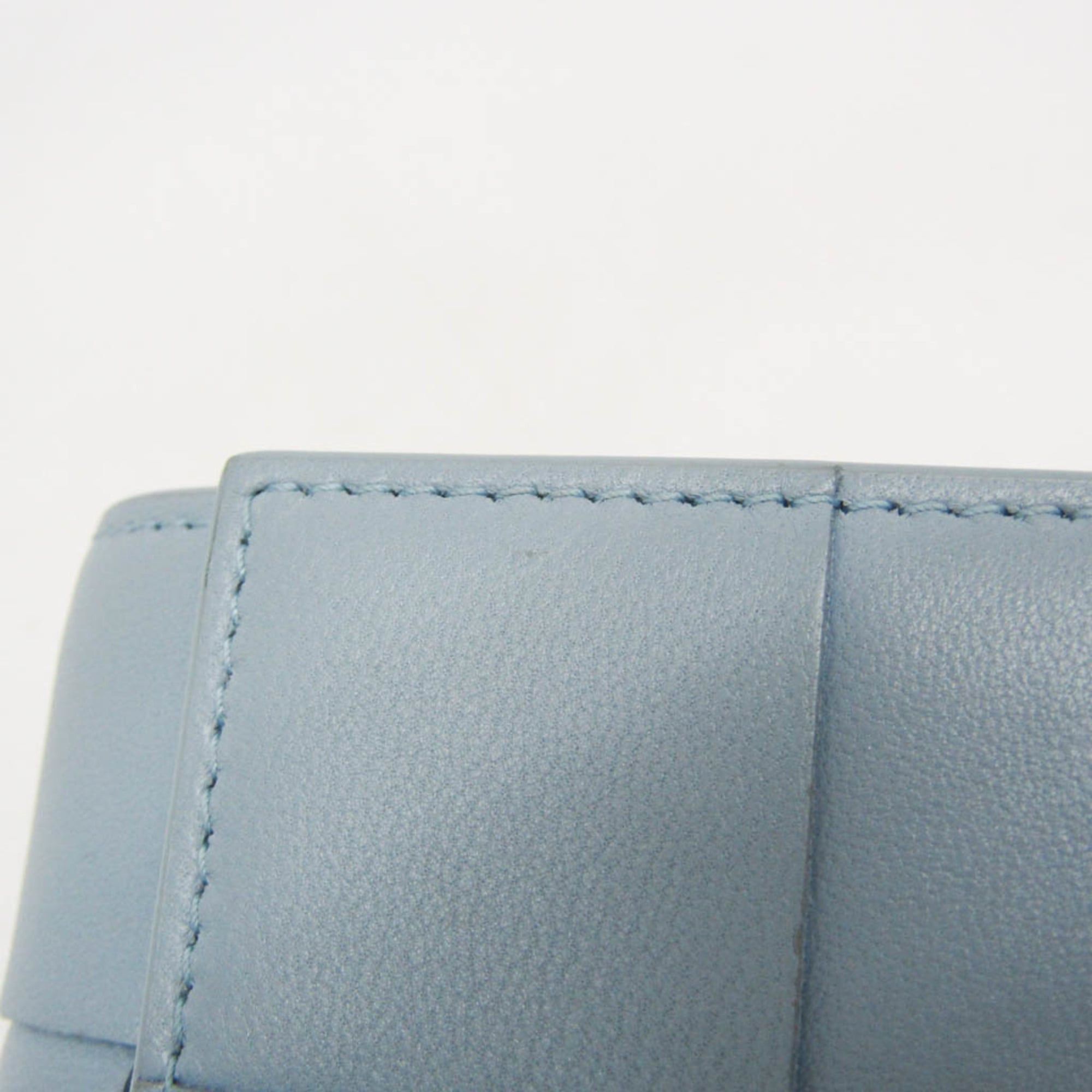 Bottega Veneta Bottega Veneta CASSETTE Men,Women Leather Middle Wallet (tri-fold) Light Blue Size ONE SIZE - 10 Thumbnail