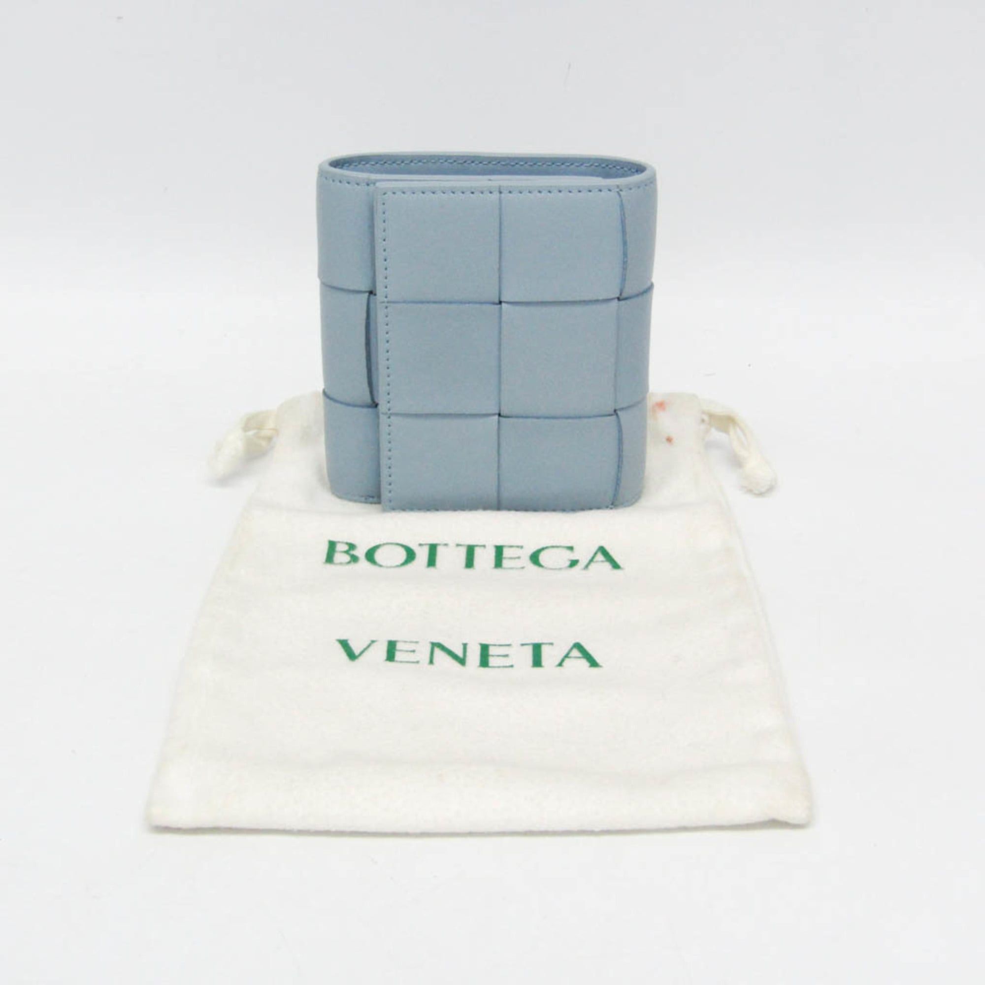 Bottega Veneta Bottega Veneta CASSETTE Men,Women Leather Middle Wallet (tri-fold) Light Blue Size ONE SIZE - 2 Thumbnail