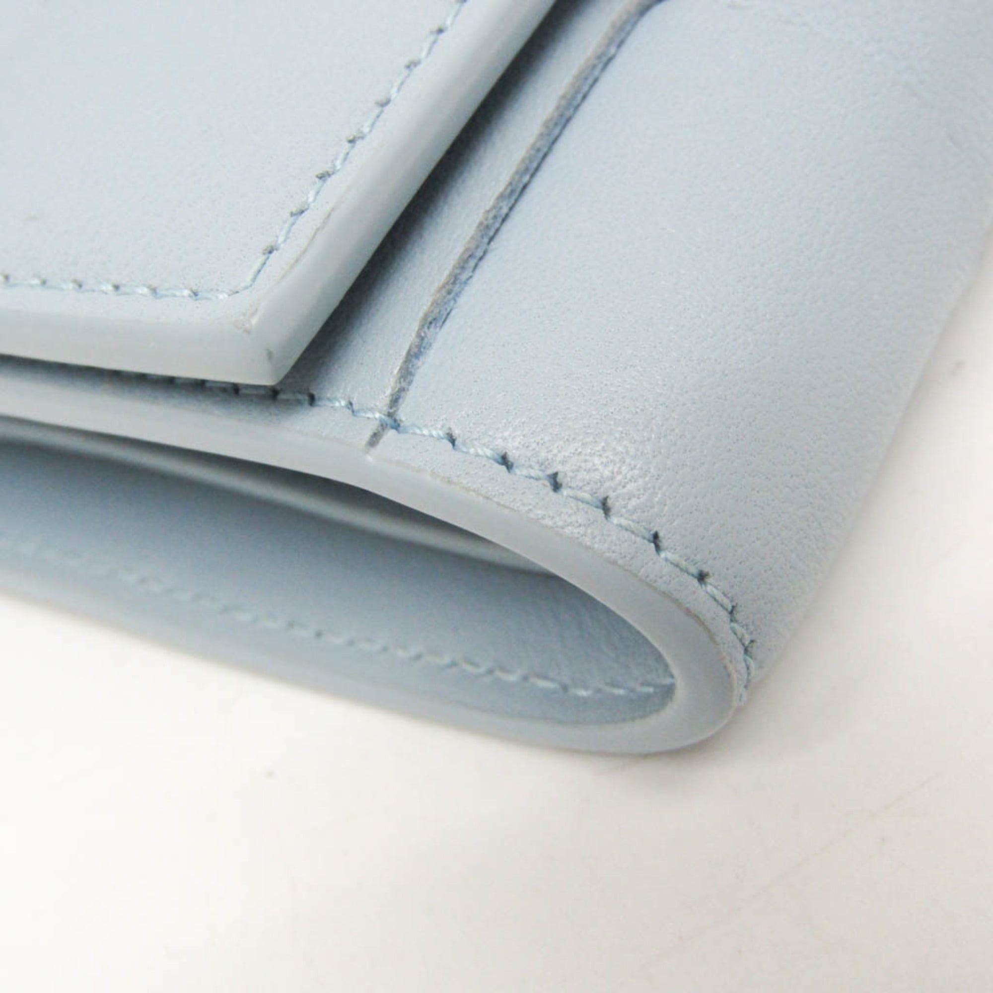 Bottega Veneta Bottega Veneta CASSETTE Men,Women Leather Middle Wallet (tri-fold) Light Blue Size ONE SIZE - 9 Thumbnail