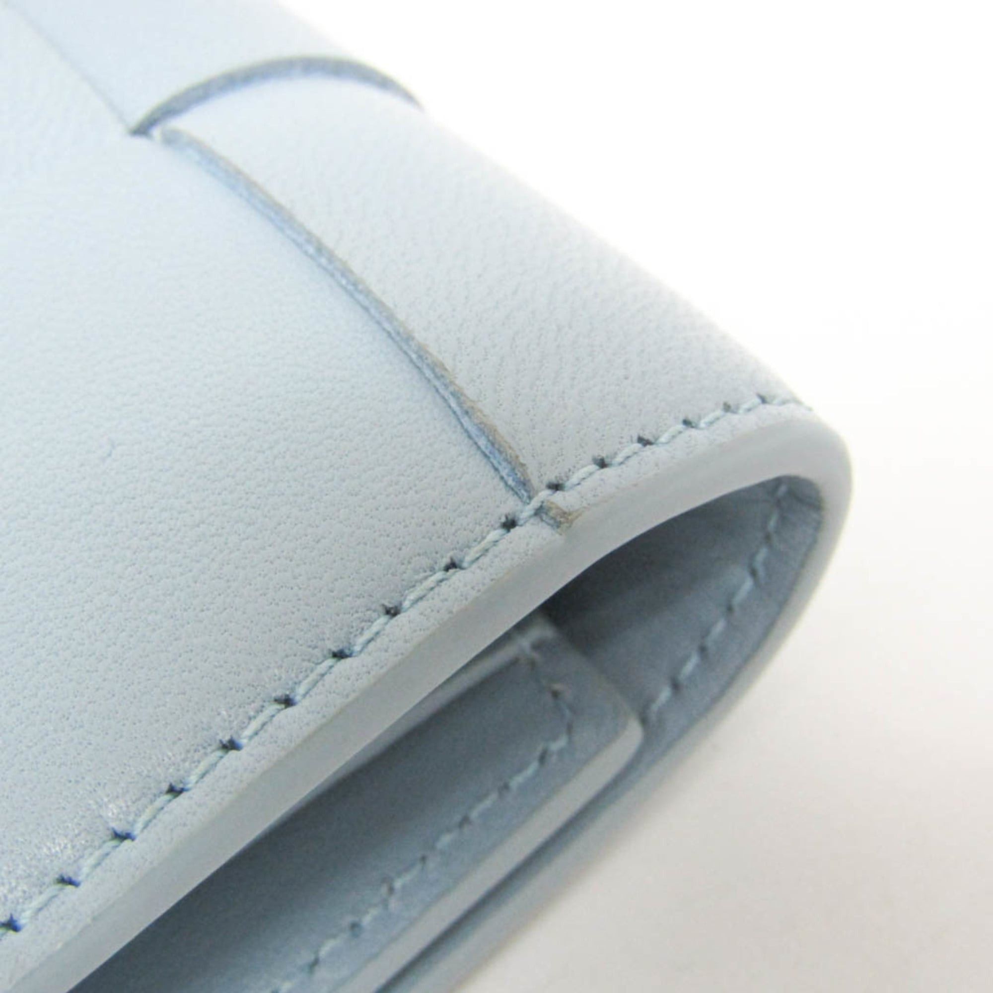 Bottega Veneta Bottega Veneta CASSETTE Men,Women Leather Middle Wallet (tri-fold) Light Blue Size ONE SIZE - 7 Thumbnail