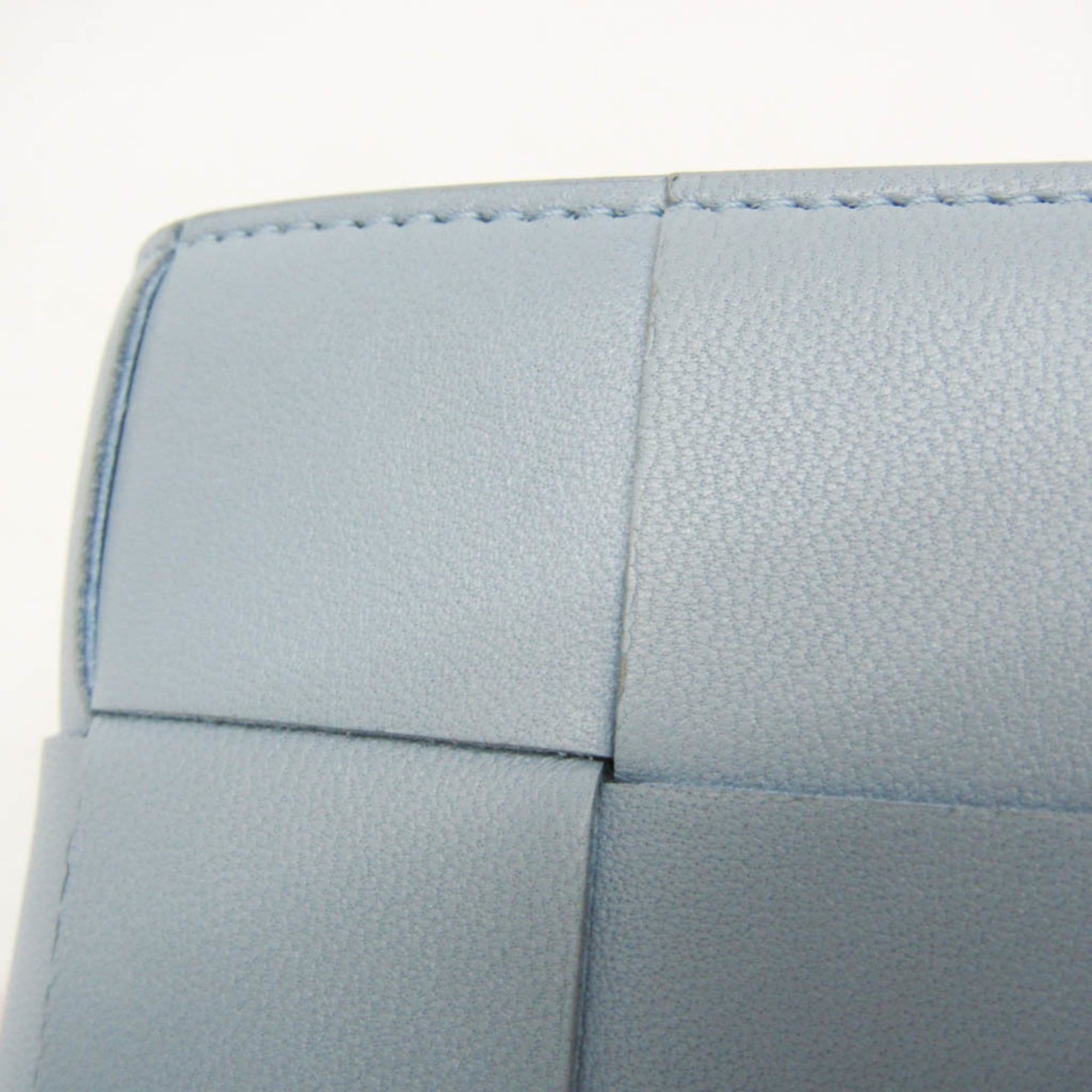 Bottega Veneta Bottega Veneta CASSETTE Men,Women Leather Middle Wallet (tri-fold) Light Blue Size ONE SIZE - 12 Thumbnail
