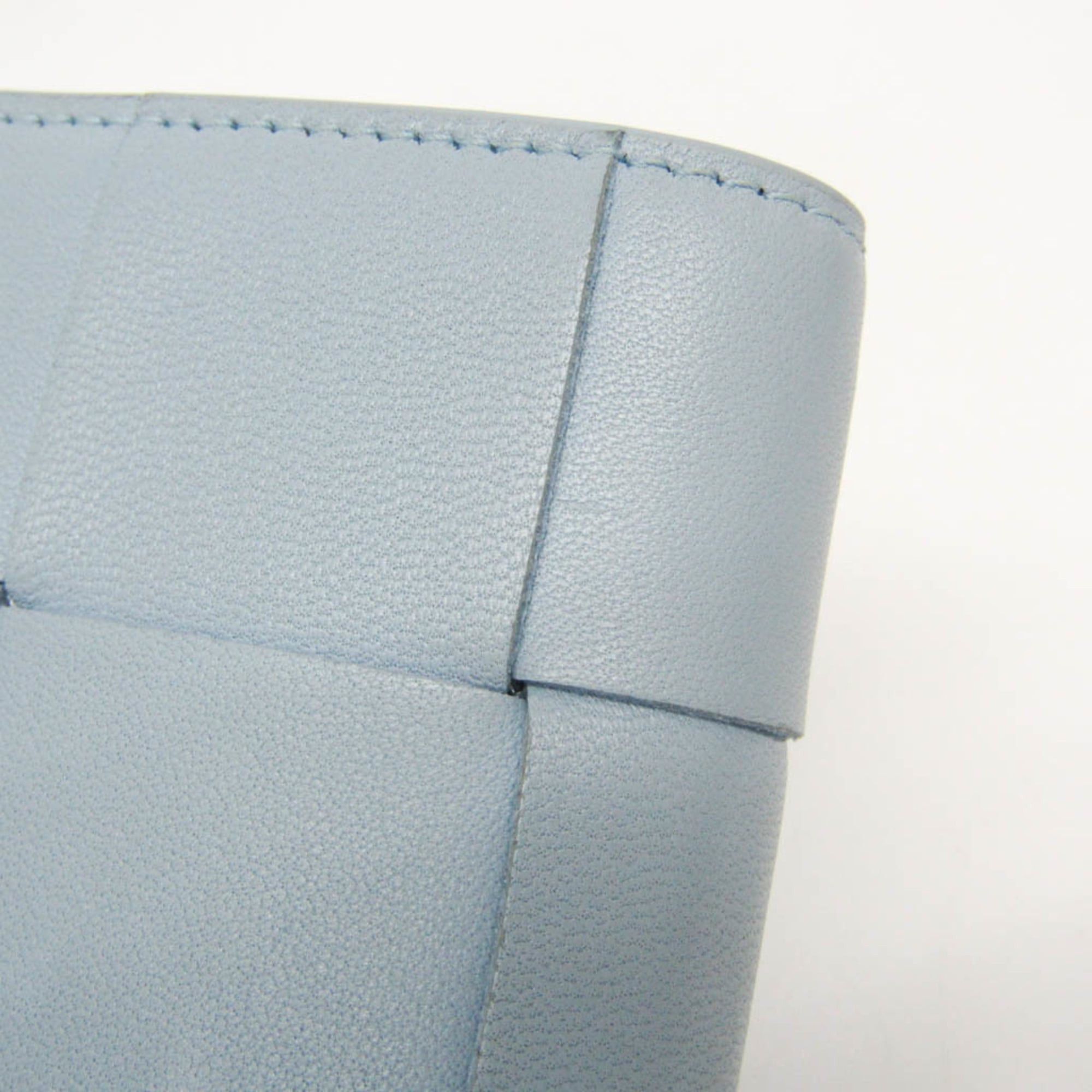 Bottega Veneta Bottega Veneta CASSETTE Men,Women Leather Middle Wallet (tri-fold) Light Blue Size ONE SIZE - 11 Thumbnail