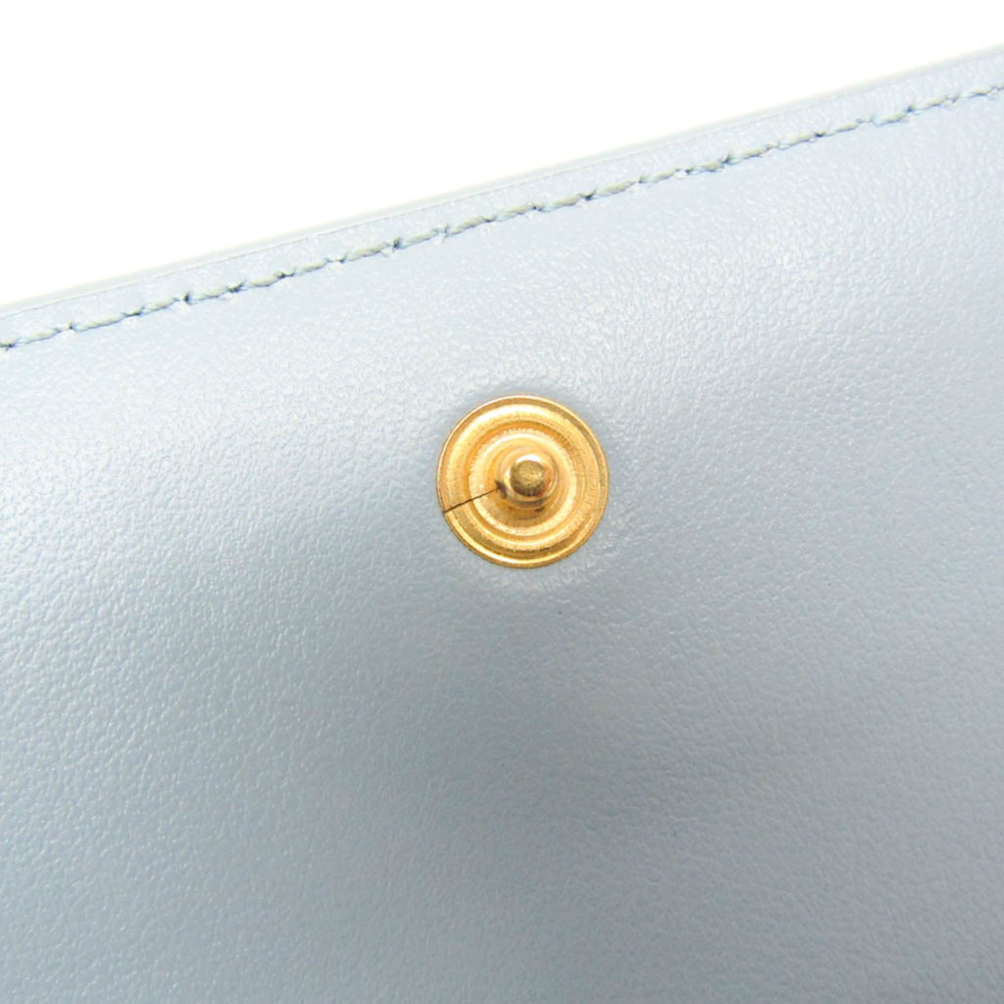 Bottega Veneta Bottega Veneta CASSETTE Men,Women Leather Middle Wallet (tri-fold) Light Blue Size ONE SIZE - 14 Thumbnail