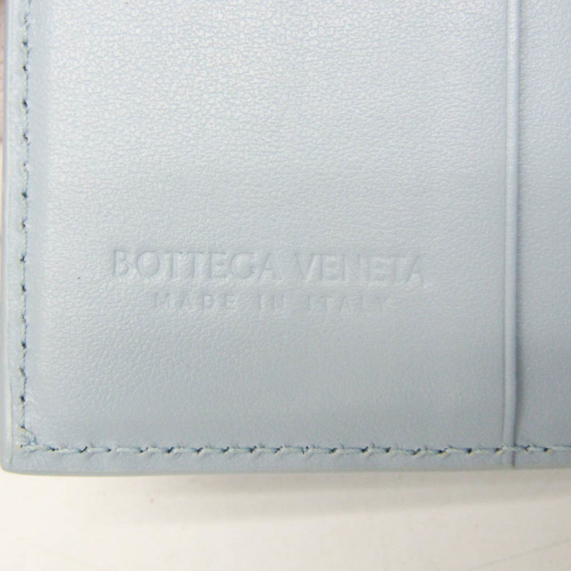Bottega Veneta Bottega Veneta CASSETTE Men,Women Leather Middle Wallet (tri-fold) Light Blue Size ONE SIZE - 18 Thumbnail