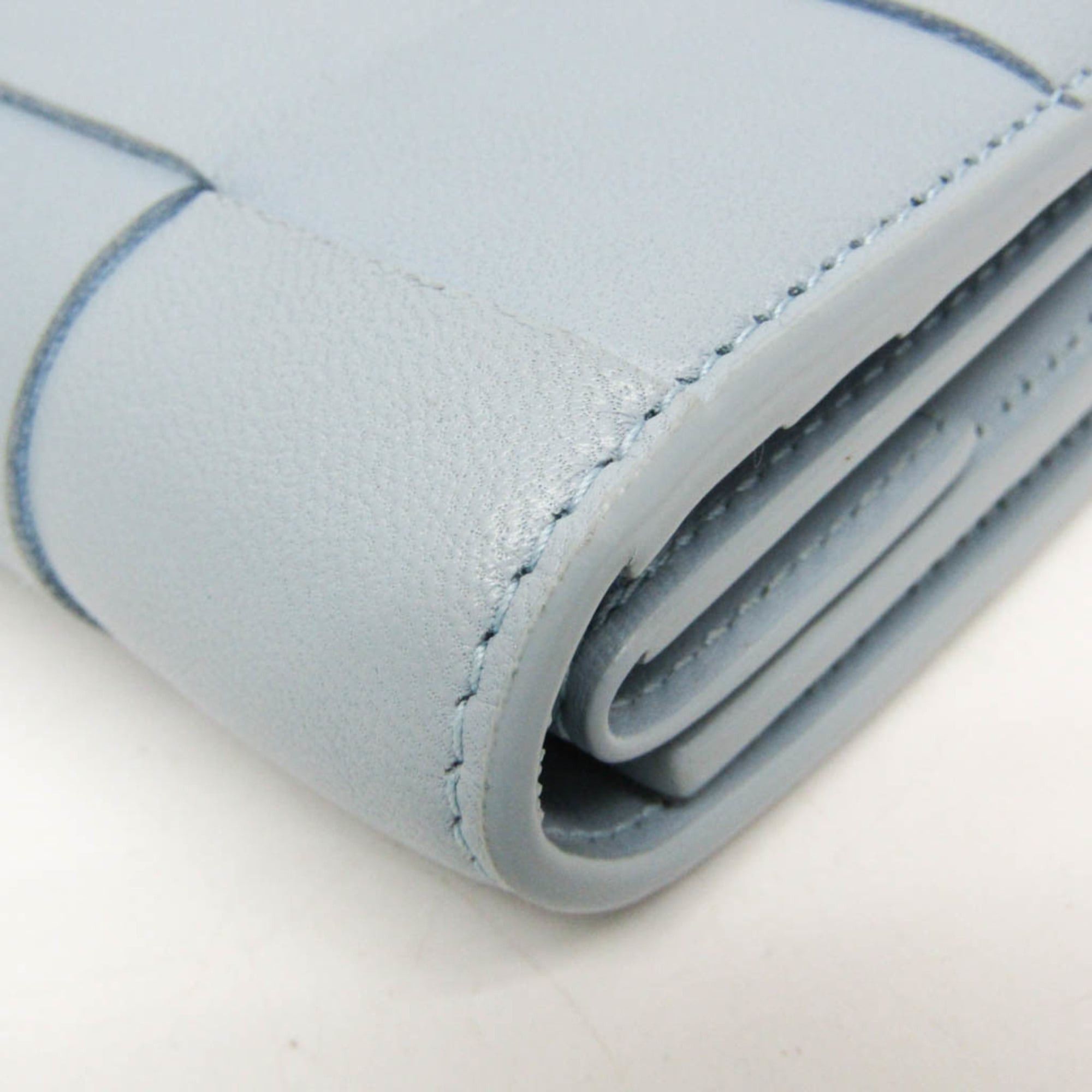 Bottega Veneta Bottega Veneta CASSETTE Men,Women Leather Middle Wallet (tri-fold) Light Blue Size ONE SIZE - 6 Thumbnail