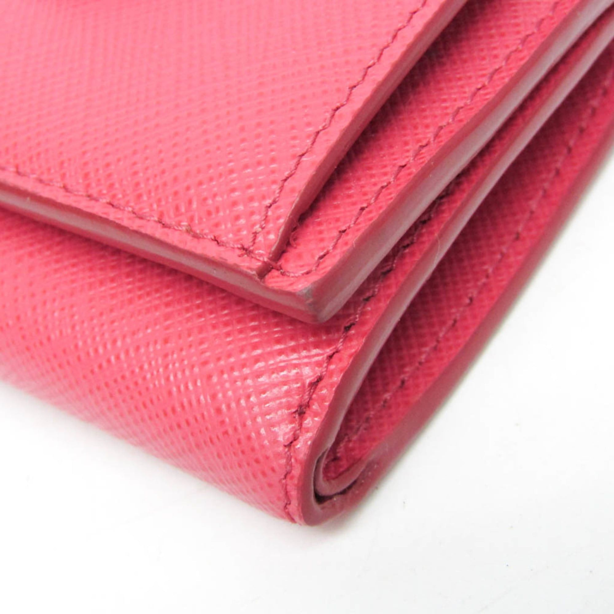 Prada Prada Saffiano SAFFIANO METAL 1MH021 Women's Leather Wallet (tri-fold) Pink Size ONE SIZE - 5 Thumbnail