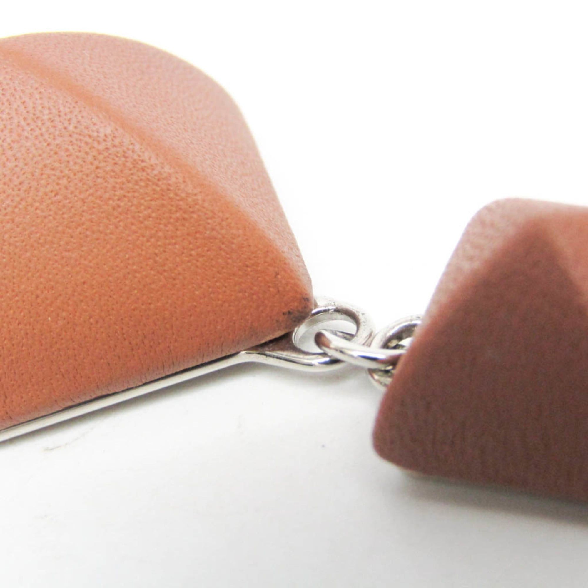 Hermes Hermes Medor Gaine GM Leather,Metal Stud Earrings Brown Size ONE SIZE - 9 Thumbnail