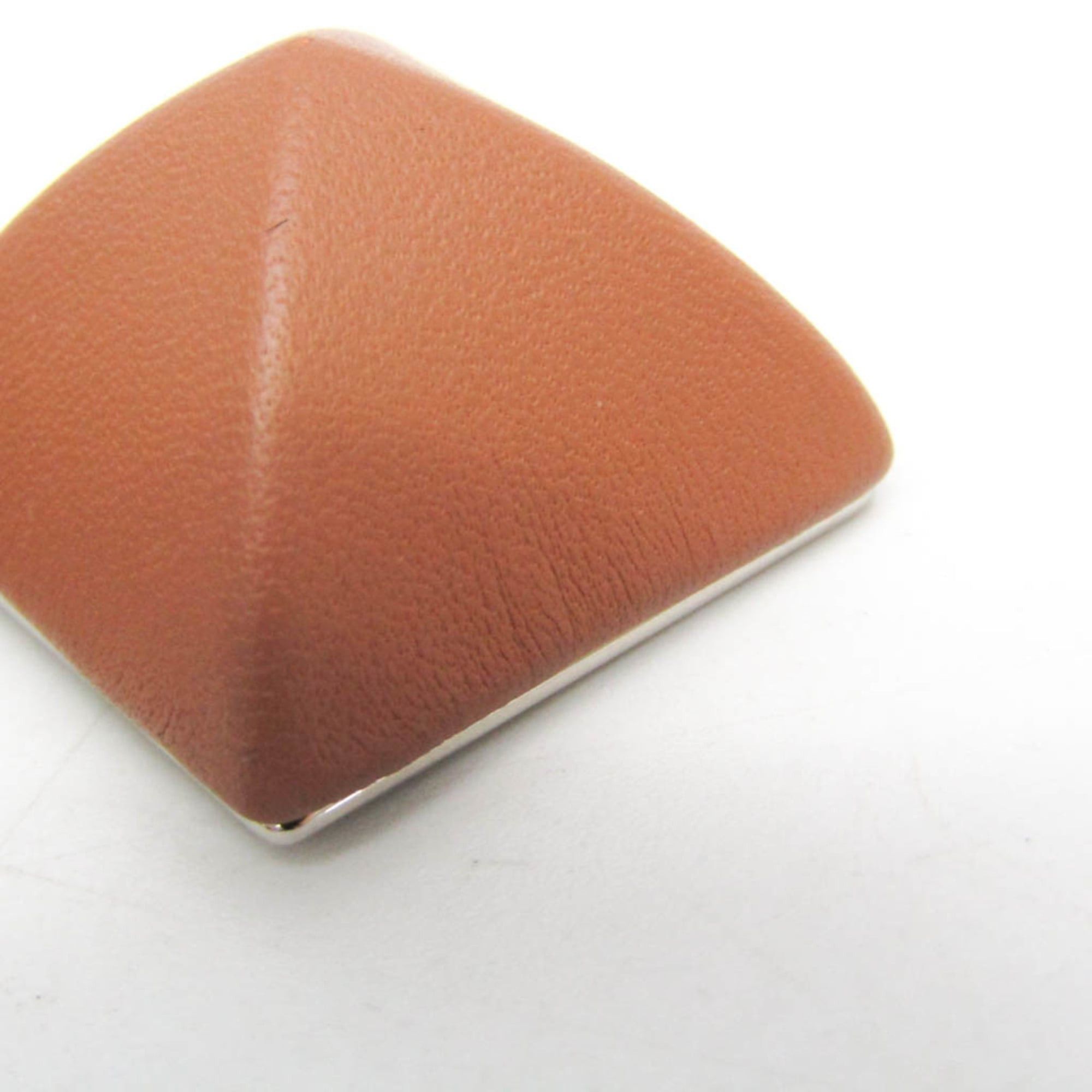 Hermes Hermes Medor Gaine GM Leather,Metal Stud Earrings Brown Size ONE SIZE - 10 Thumbnail